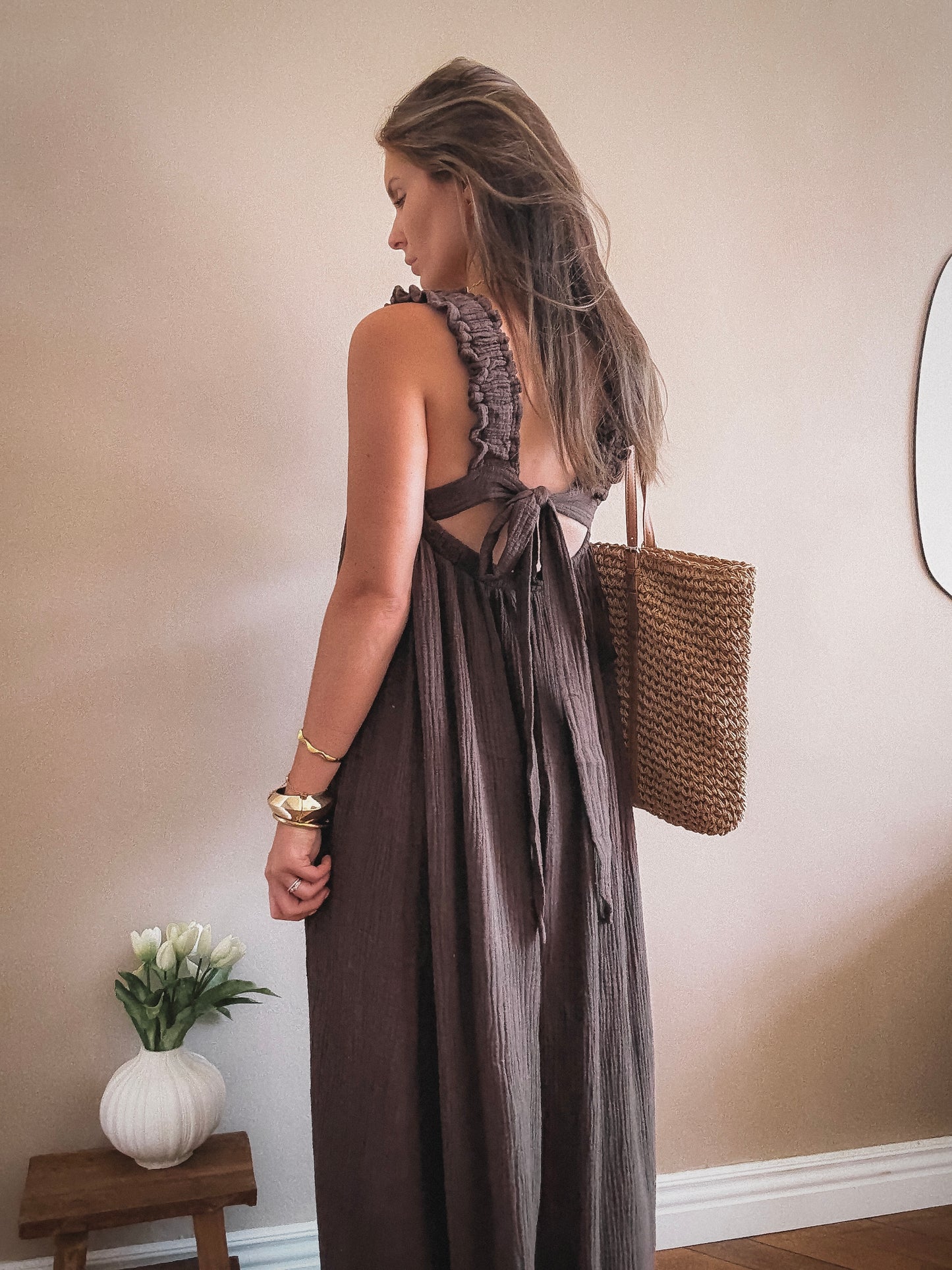 Robe Longue Alba Marron