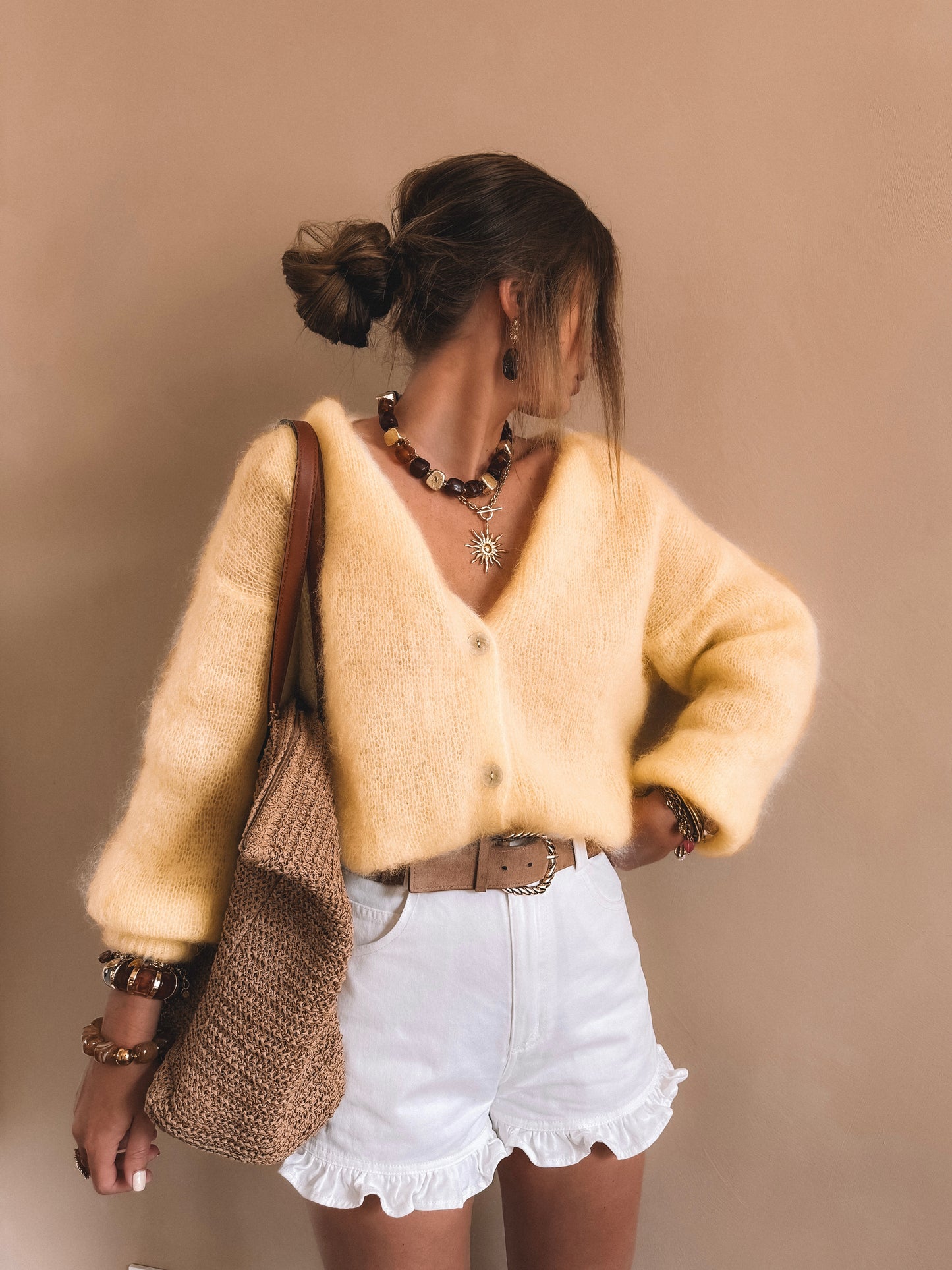 Gilet Melba Jaune KID MOHAIR