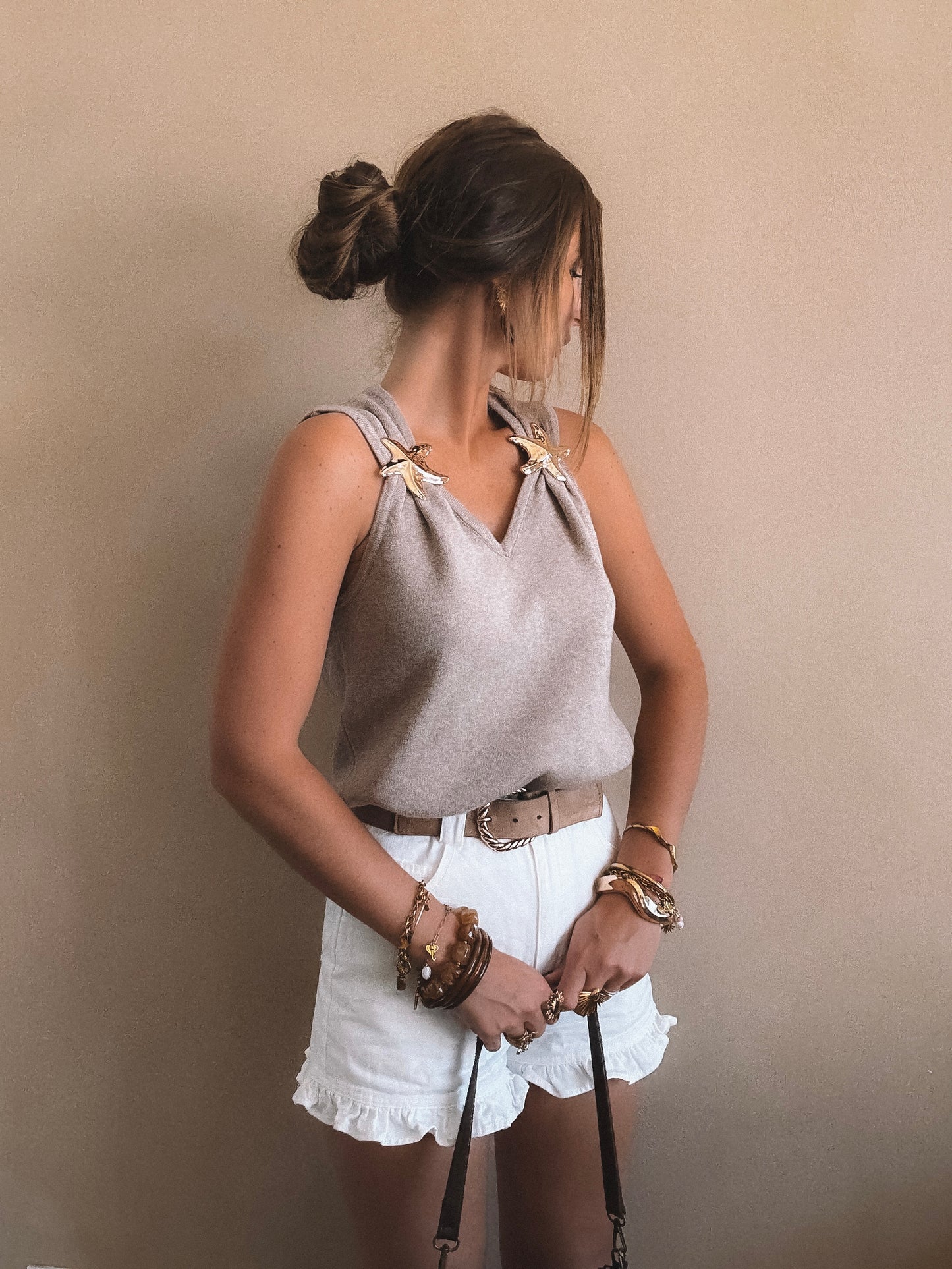 Top Iris Taupe