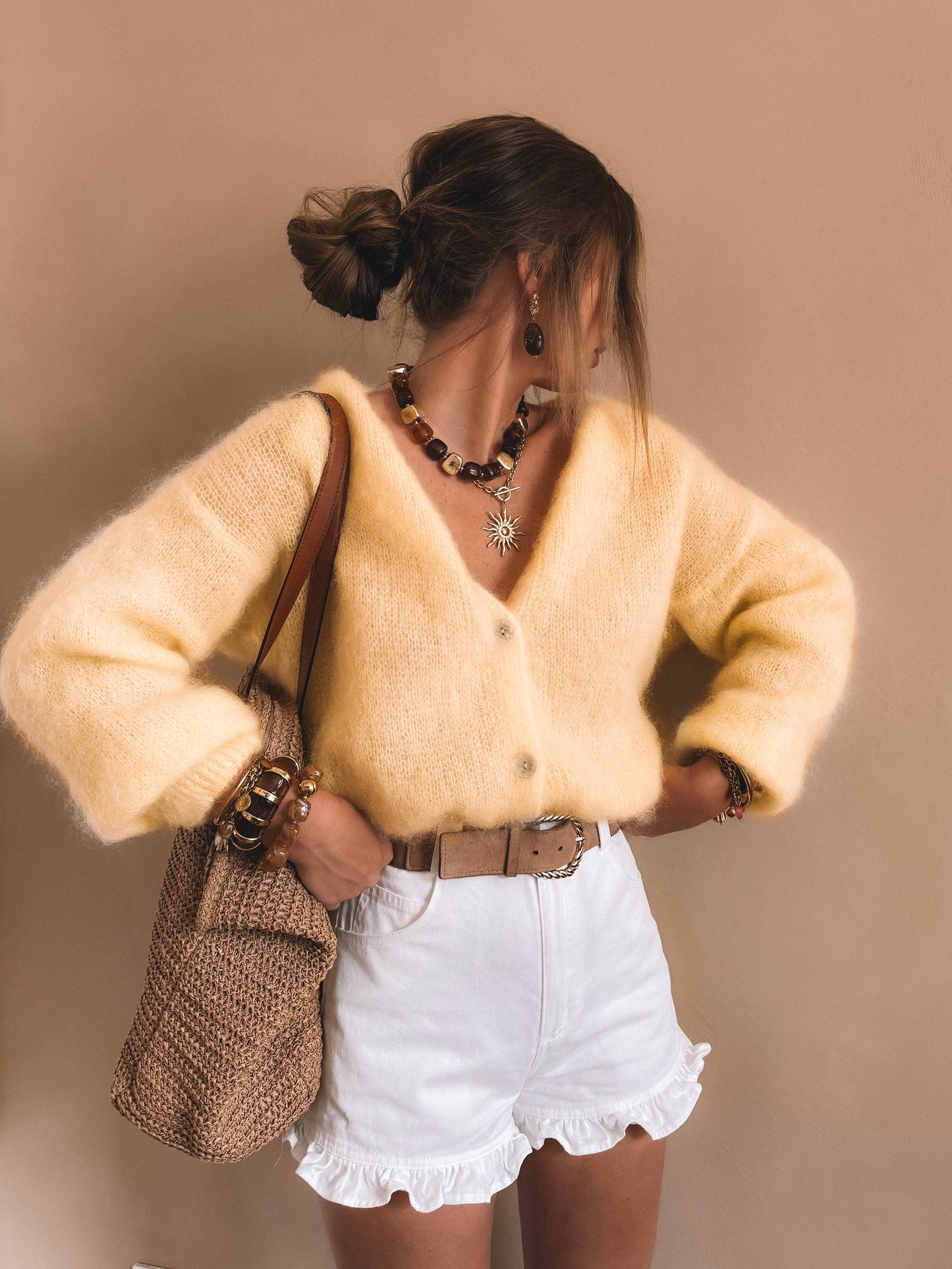 Gilet Melba Jaune KID MOHAIR