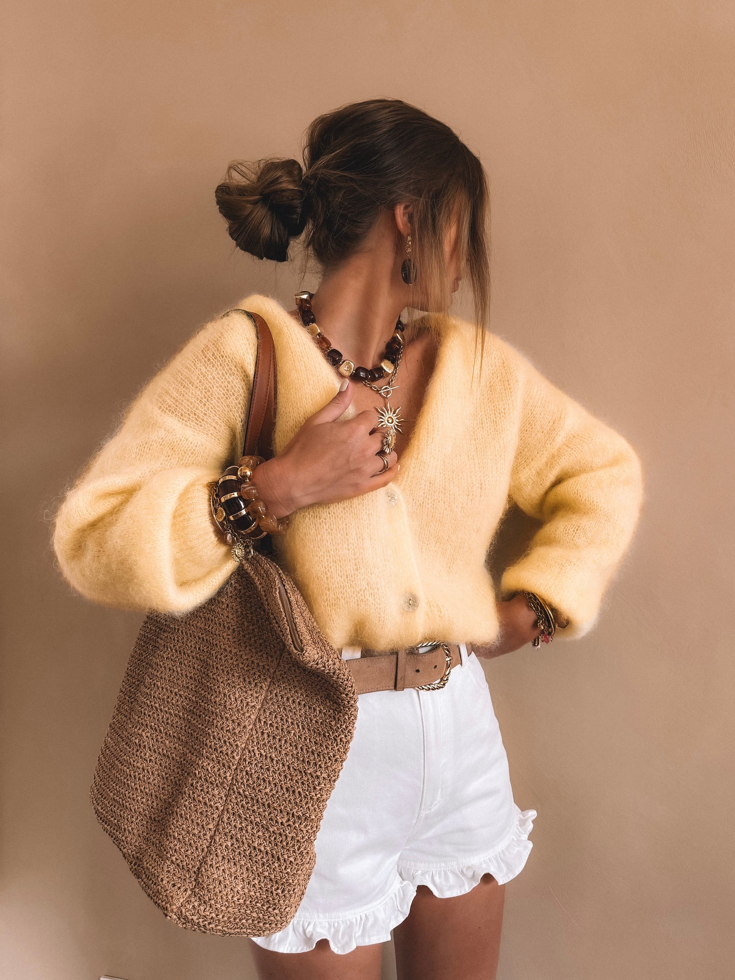 Gilet Melba Jaune KID MOHAIR