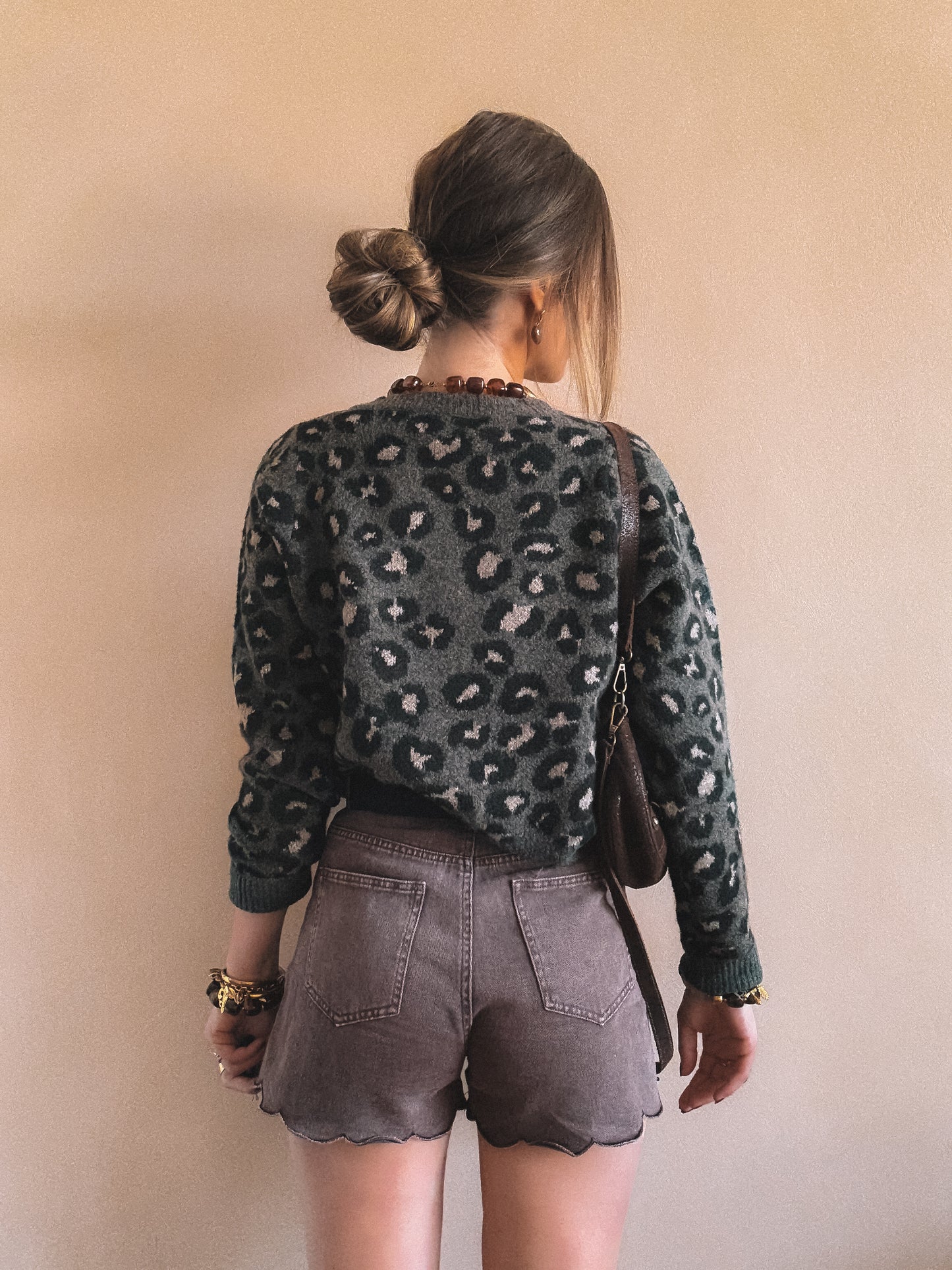 Gilet Lyana Léopard Marron