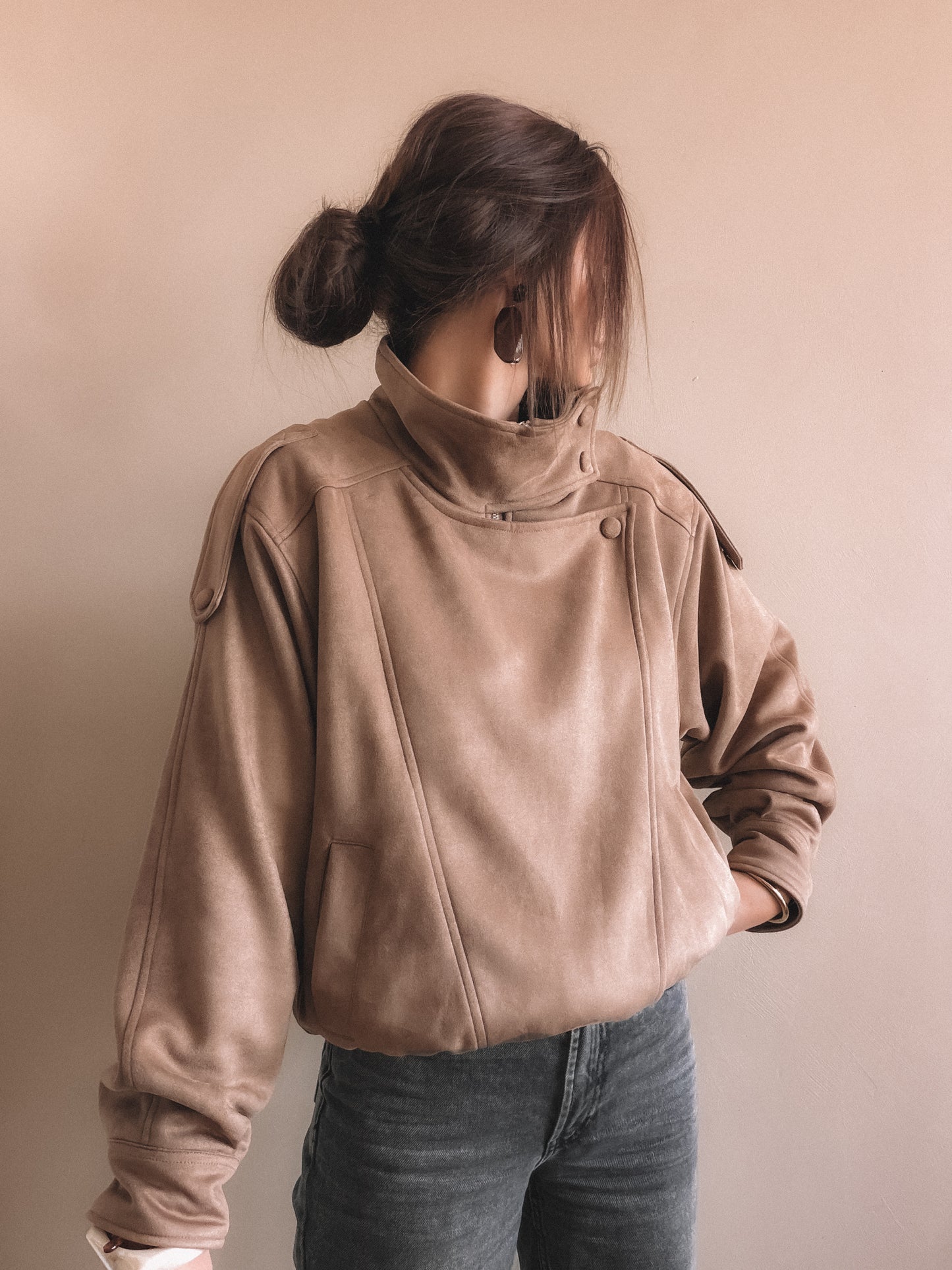 Veste Aren Suédine Beige