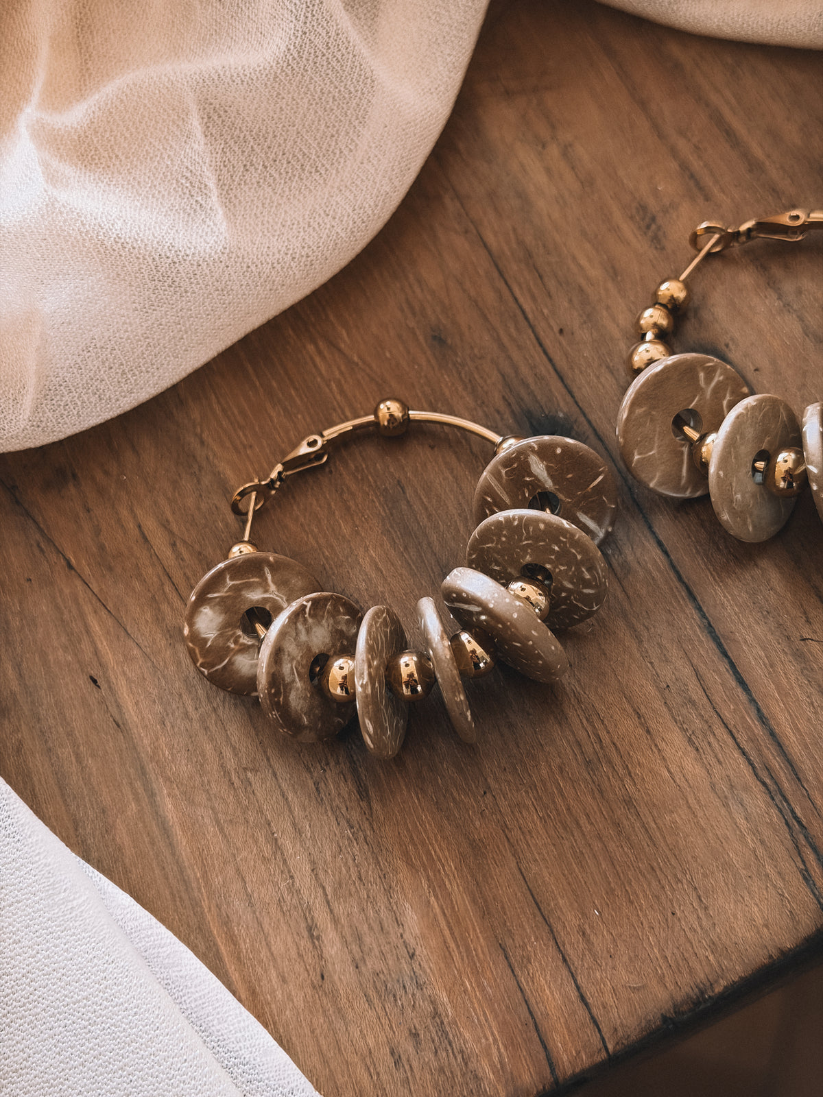 Boucles Créoles Apolline Beige