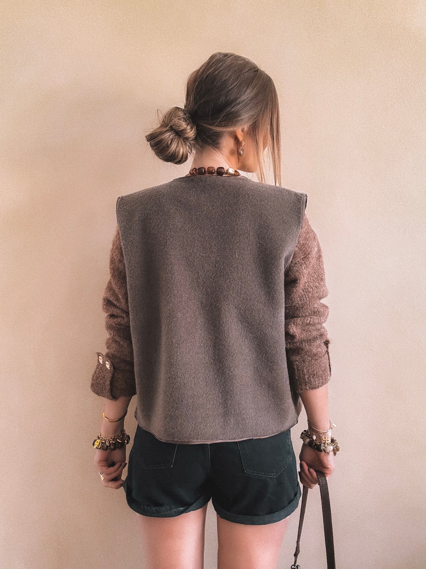 Gilet sans manches Elia Marron