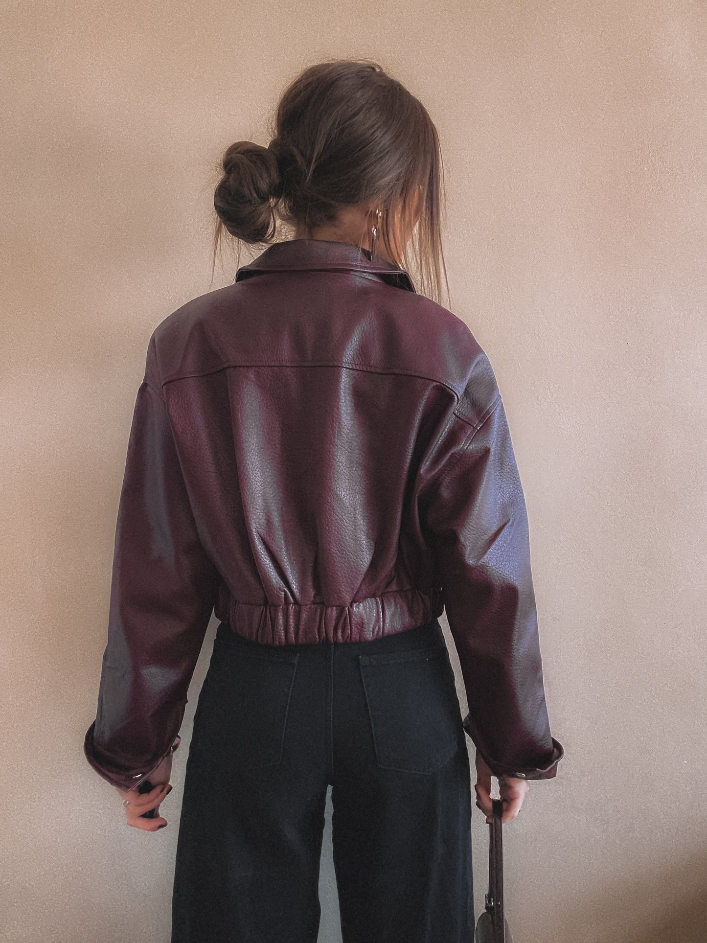 Veste Emma Bordeaux Simili Cuir