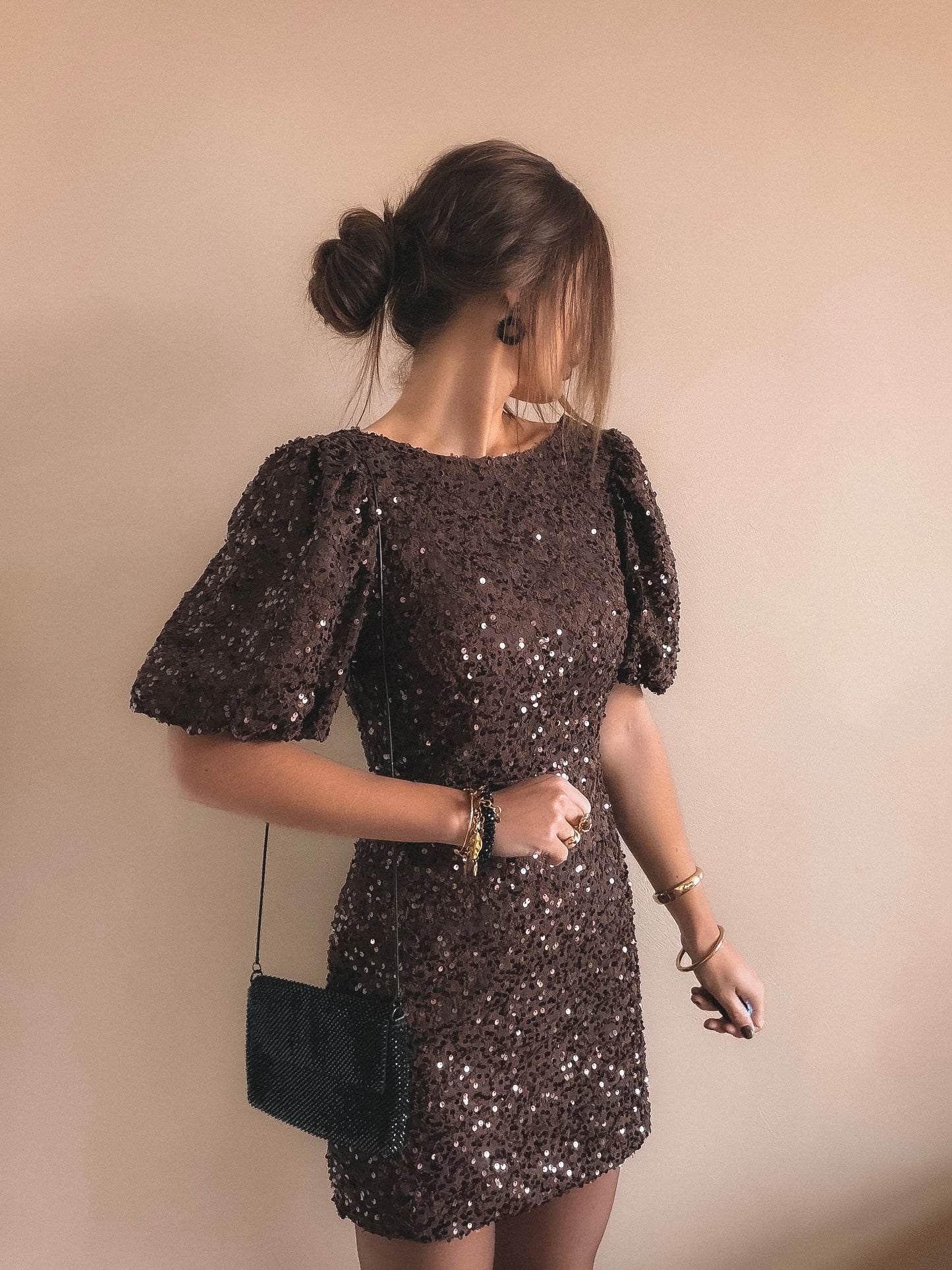 Robe Talia Dos Nu Marron