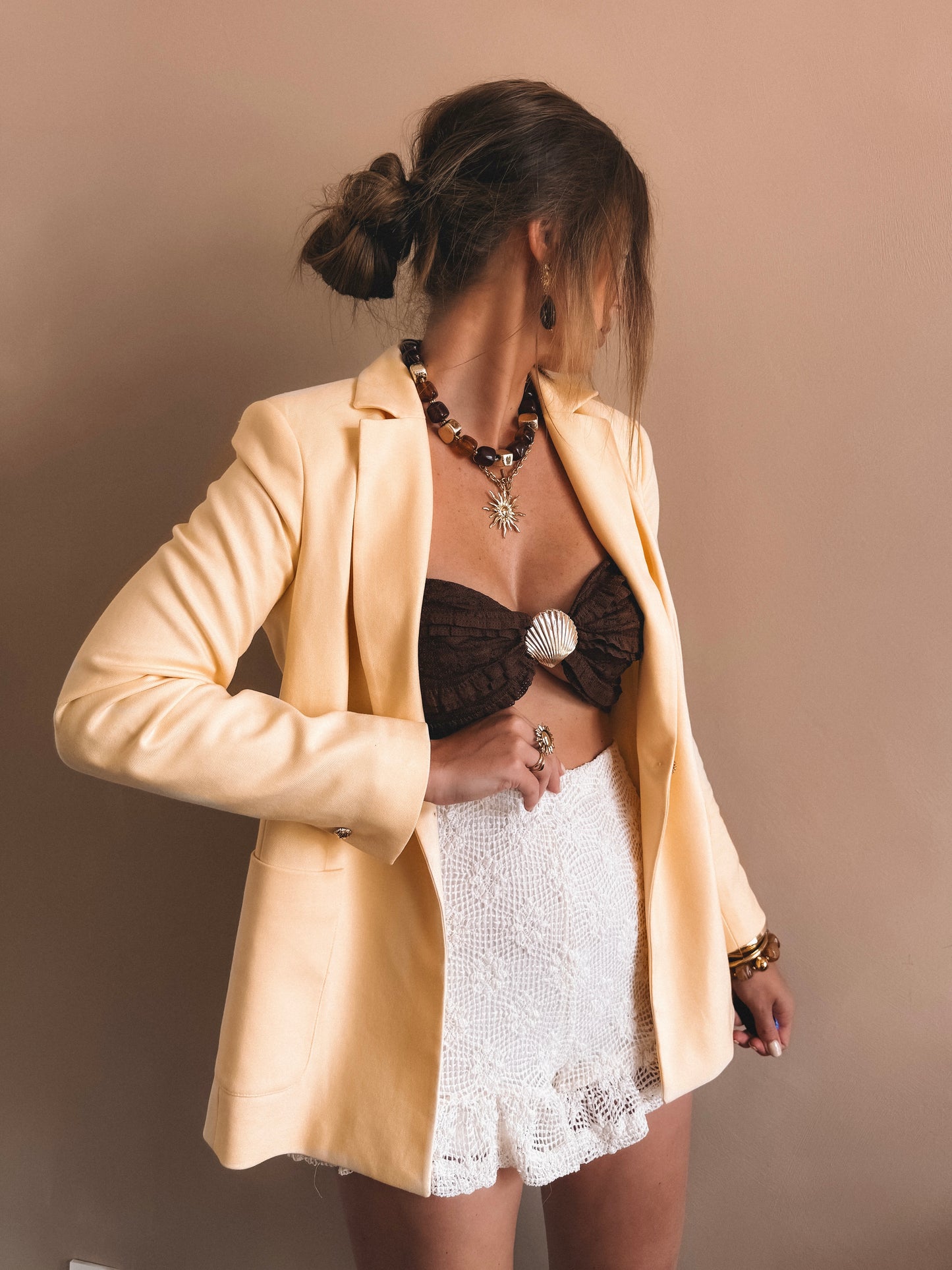 Short Léna Crochet Ecru