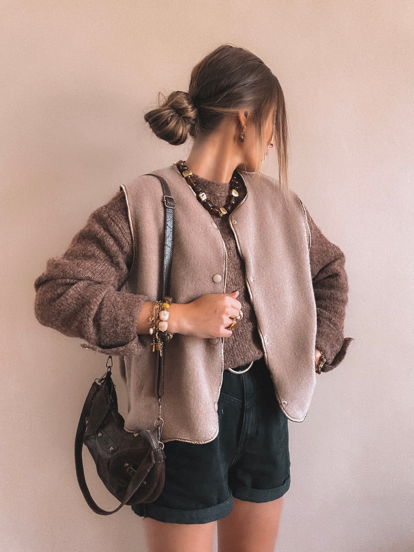 Gilet sans manches Elia beige
