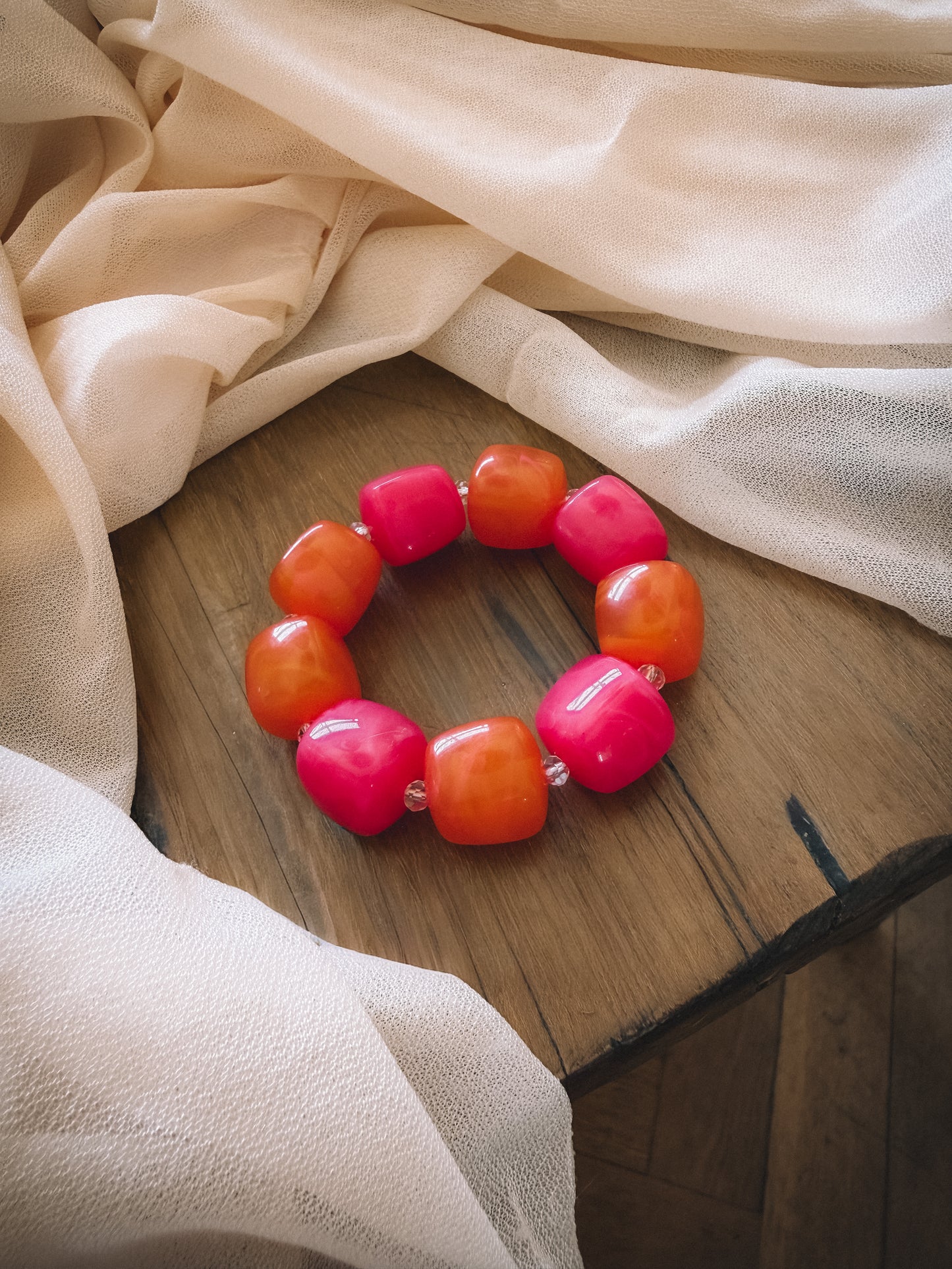 Bracelet Sunset Rose et Orange