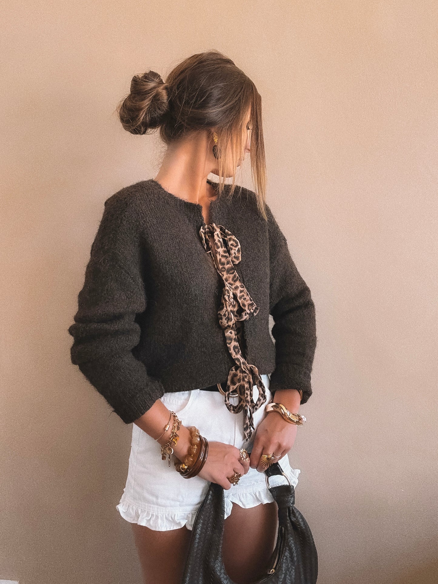 Pull Mila Leopard Marron