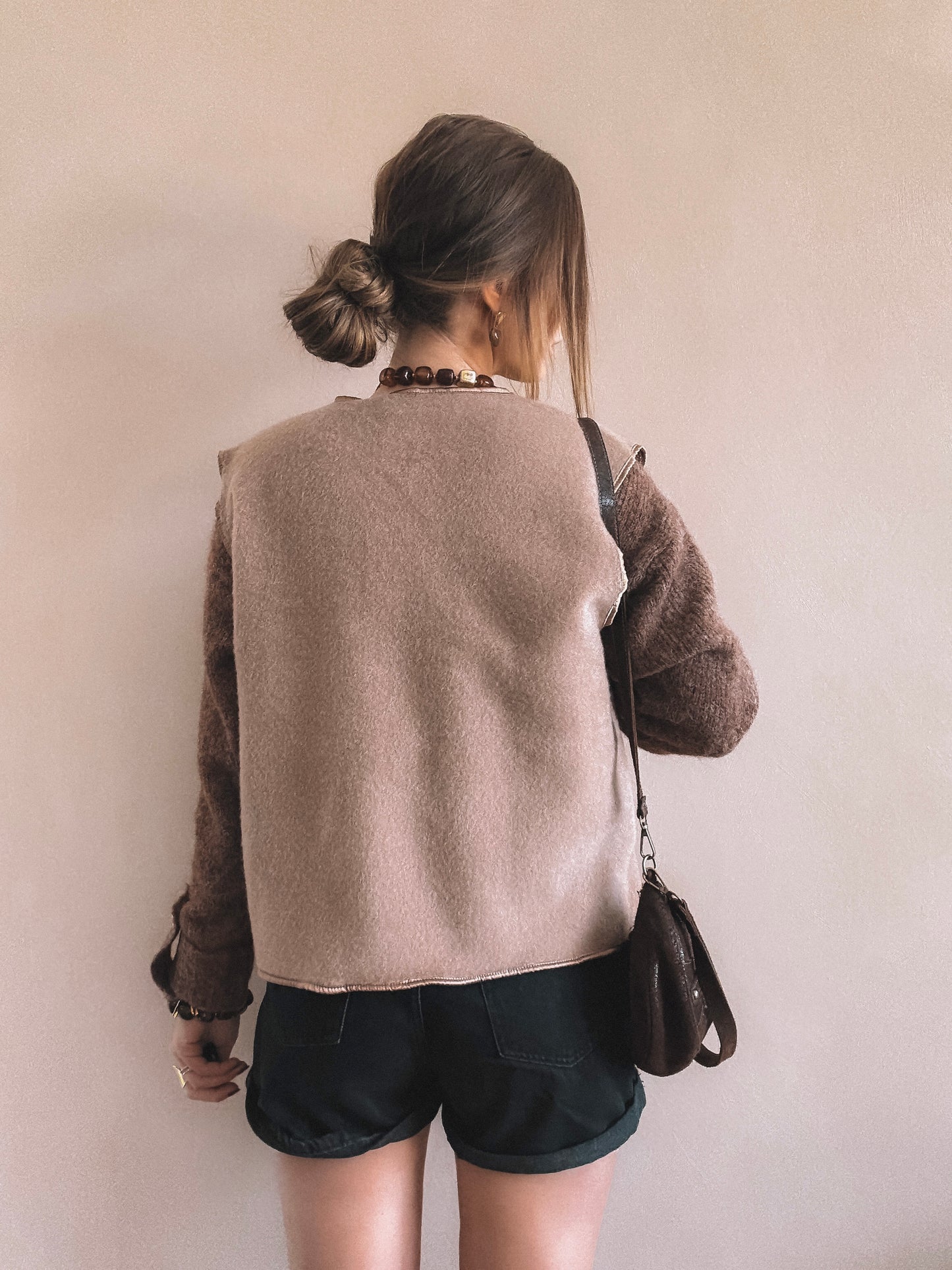 Gilet sans manches Elia beige