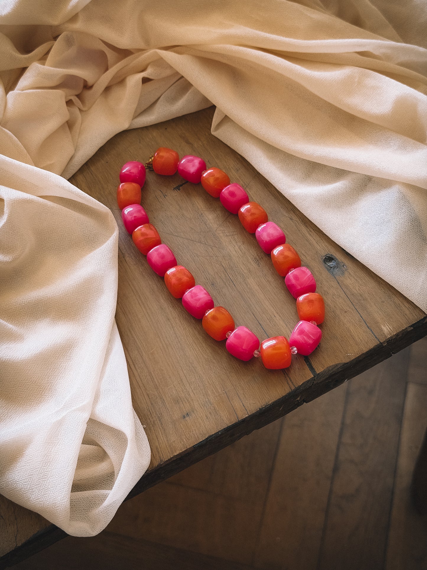 Collier Sunset rose et orange