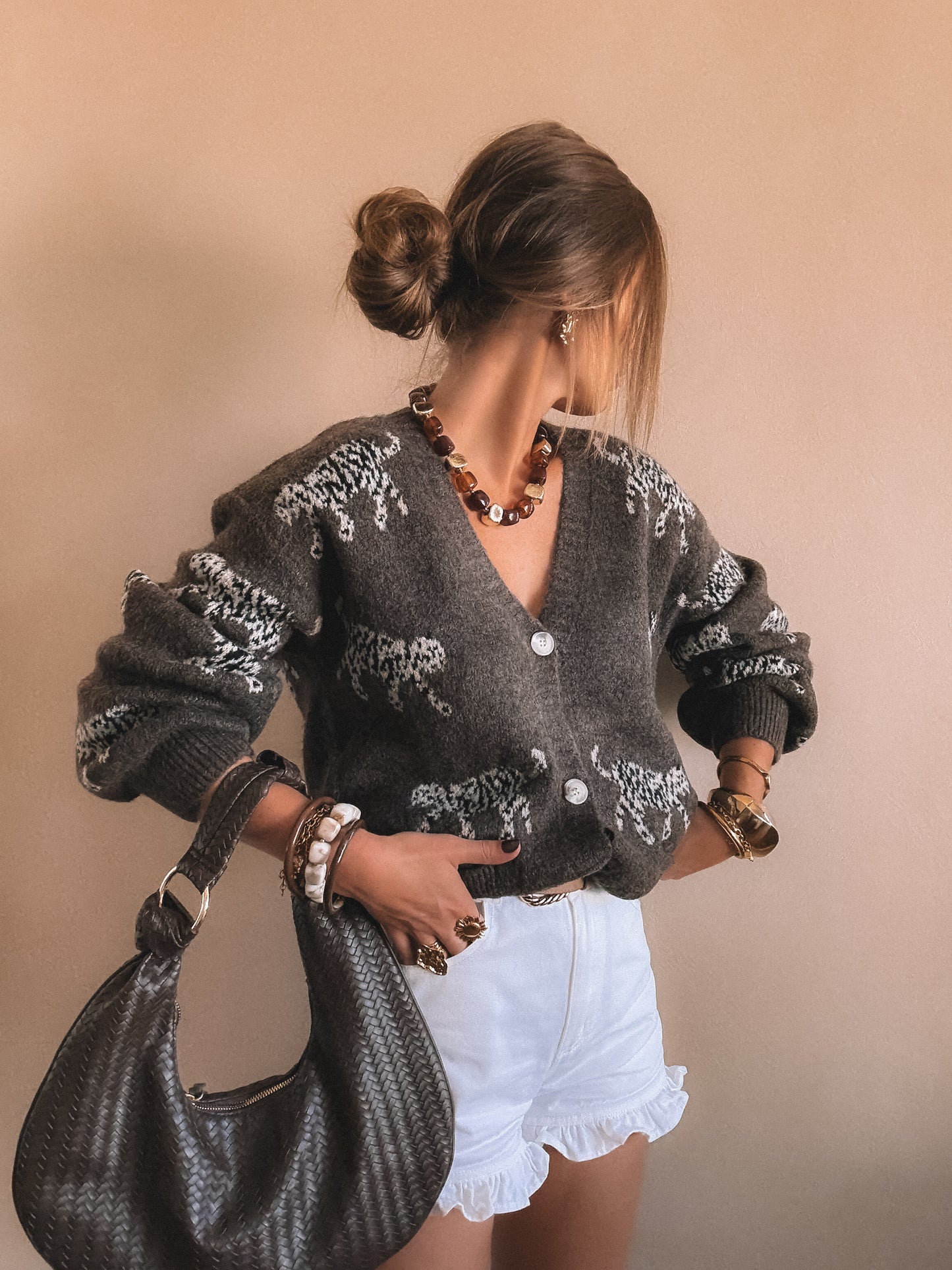Gilet Nora Marron leopard