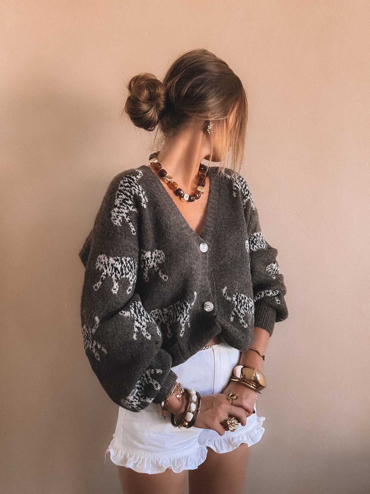 Gilet Nora Marron leopard