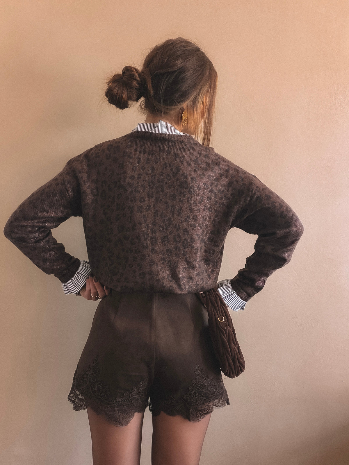 Gillet CÉLESTE léopard marron