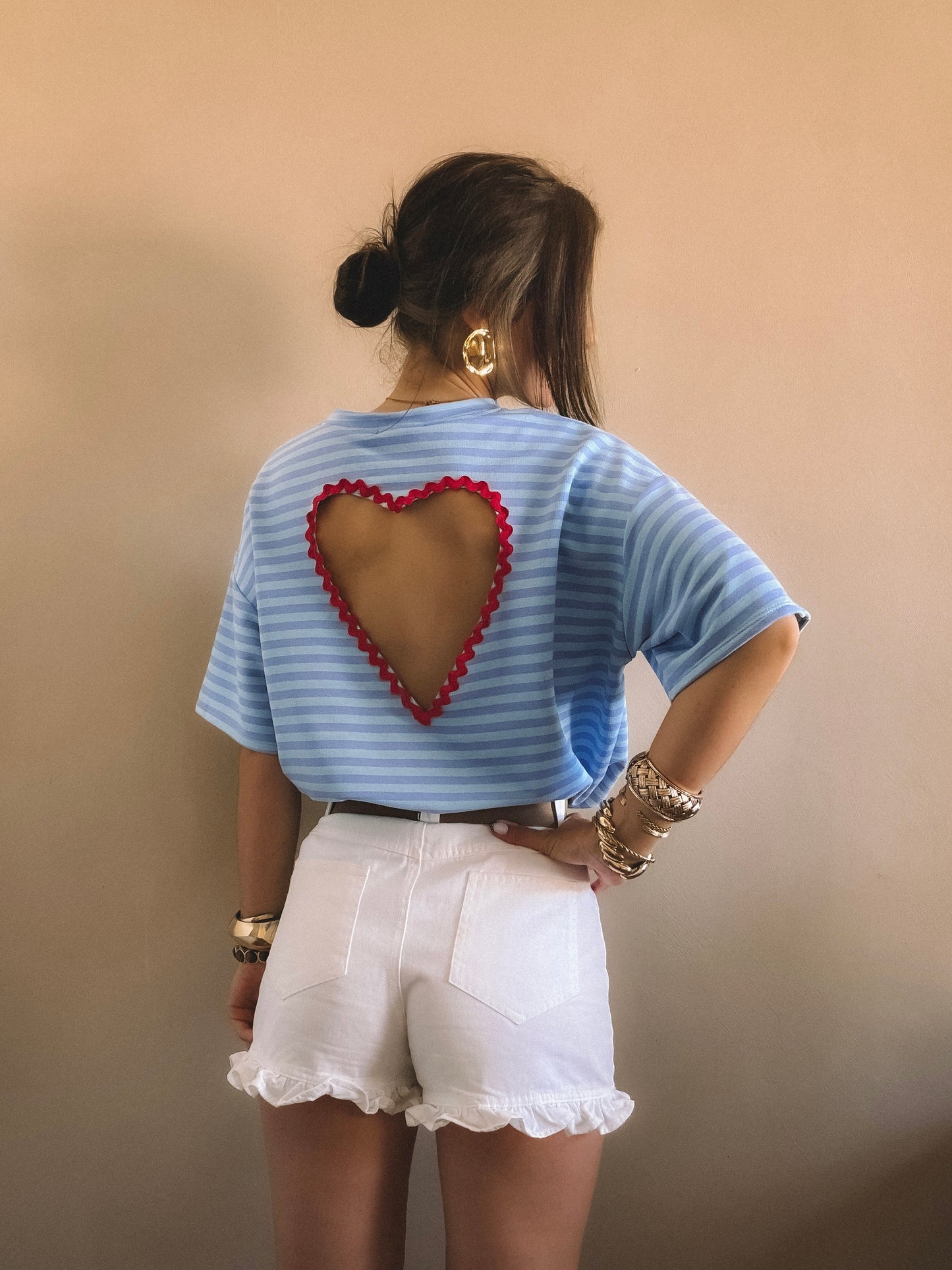 T-Shirt Amour Dos Nu Bleu