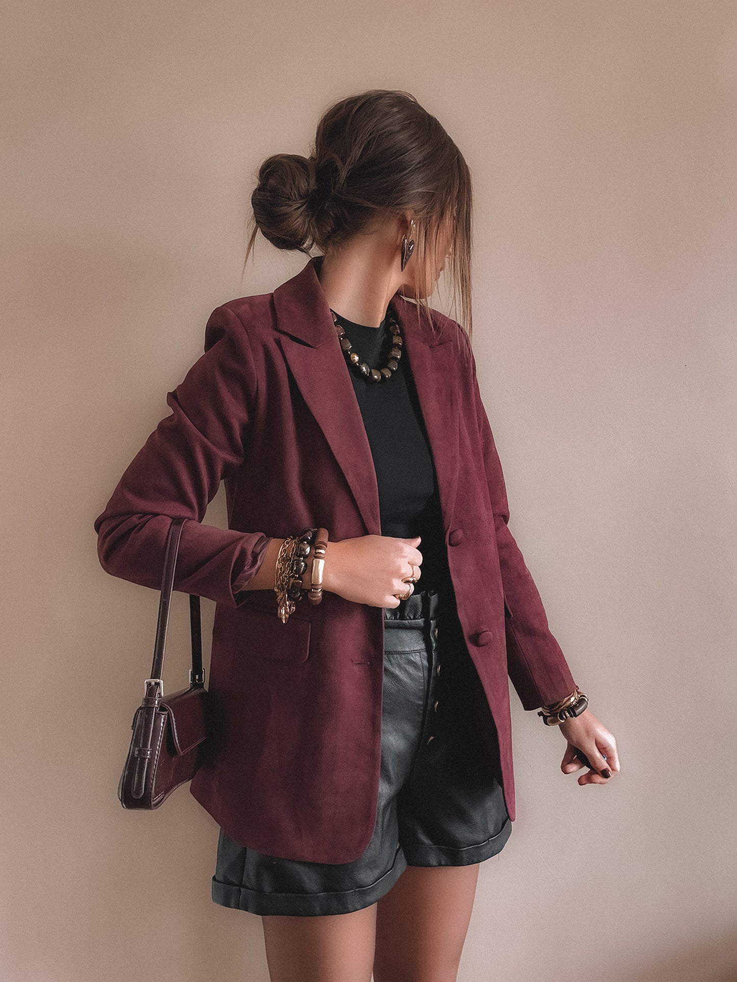 Blazer Claudia Bordeaux Suédine