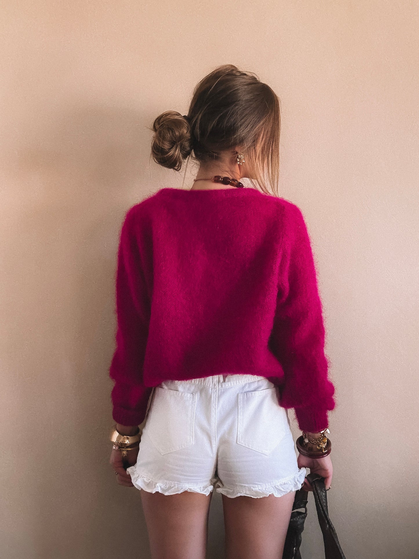 Gilet Melba Framboise KID MOHAIR