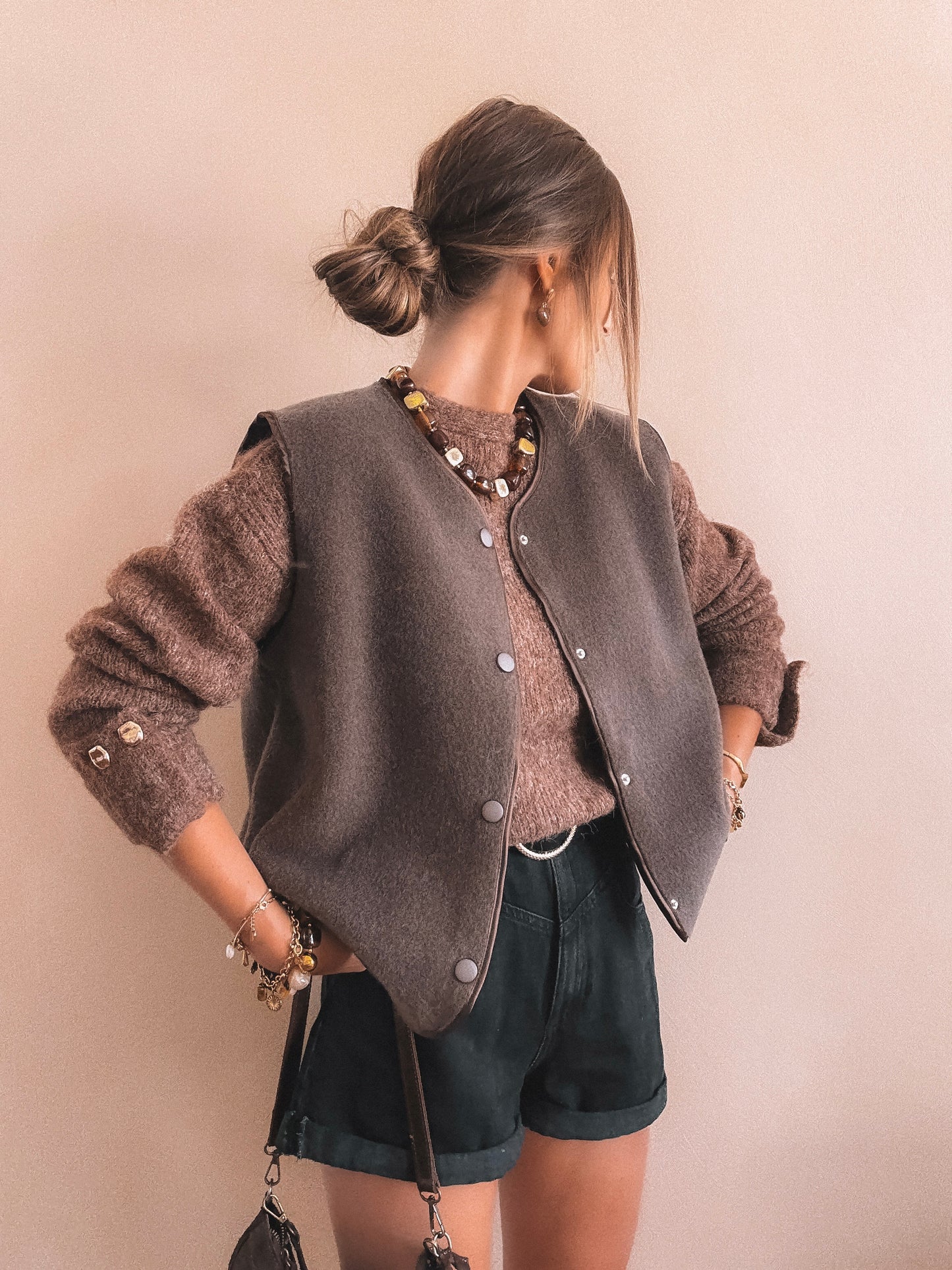 Gilet sans manches Elia Marron