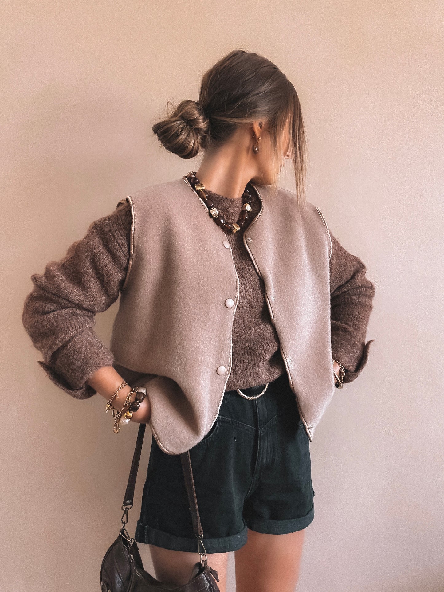 Gilet sans manches Elia beige