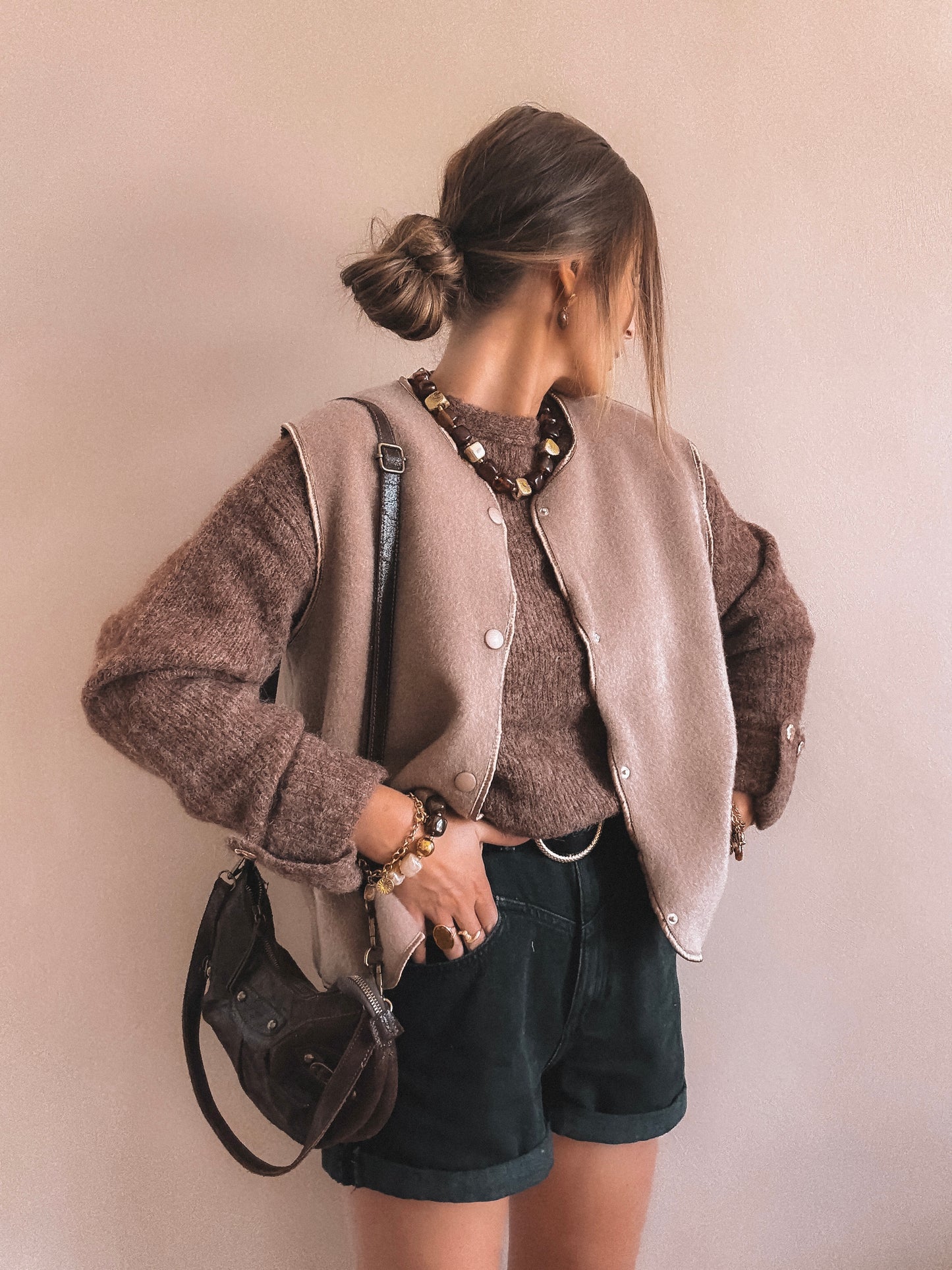 Gilet sans manches Elia beige