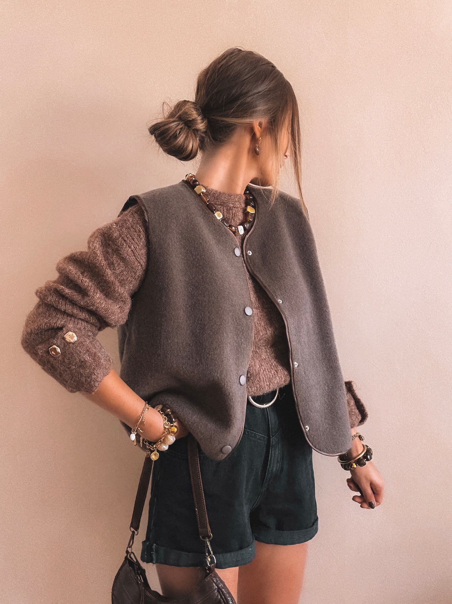 Gilet sans manches Elia Marron
