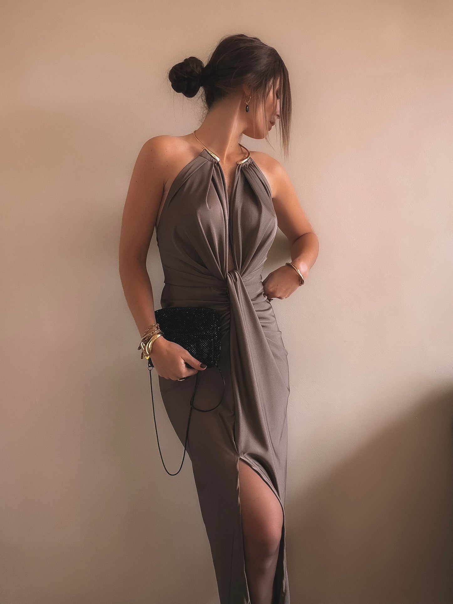 Robe Dos Nu Luna Taupe