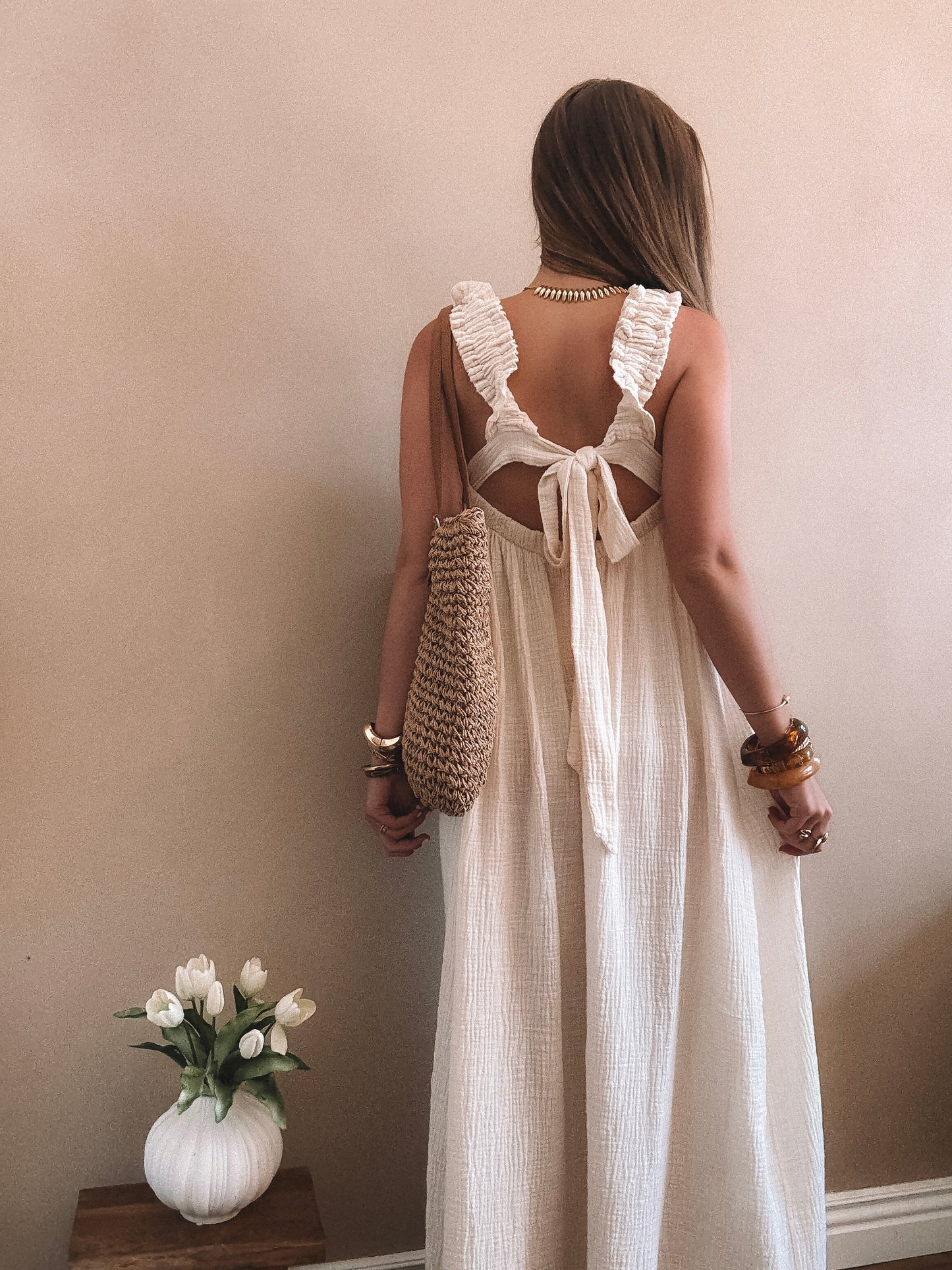 PRÉ COMMANDE - Robe Longue Alba Ecrue