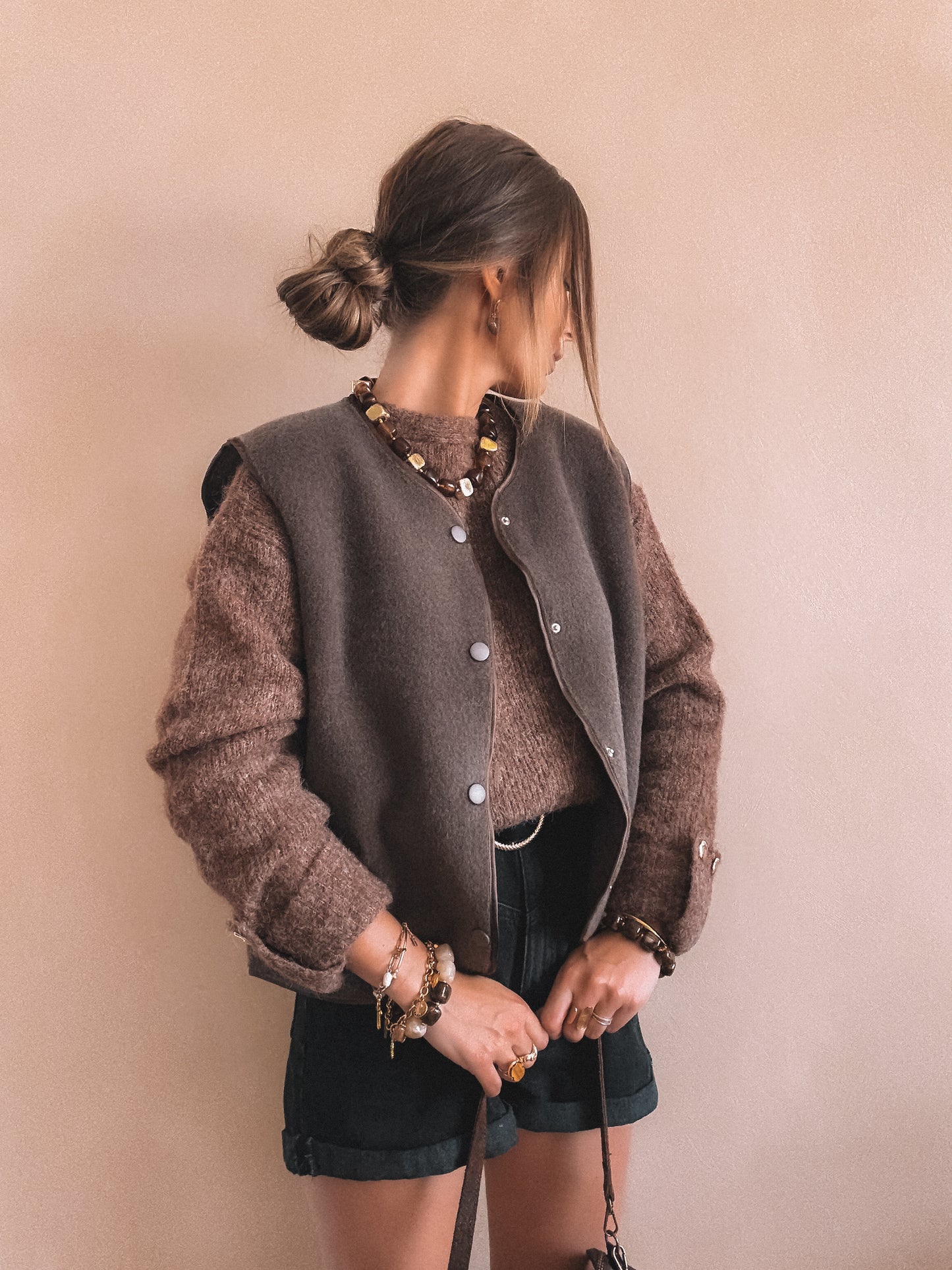 Gilet sans manches Elia Marron
