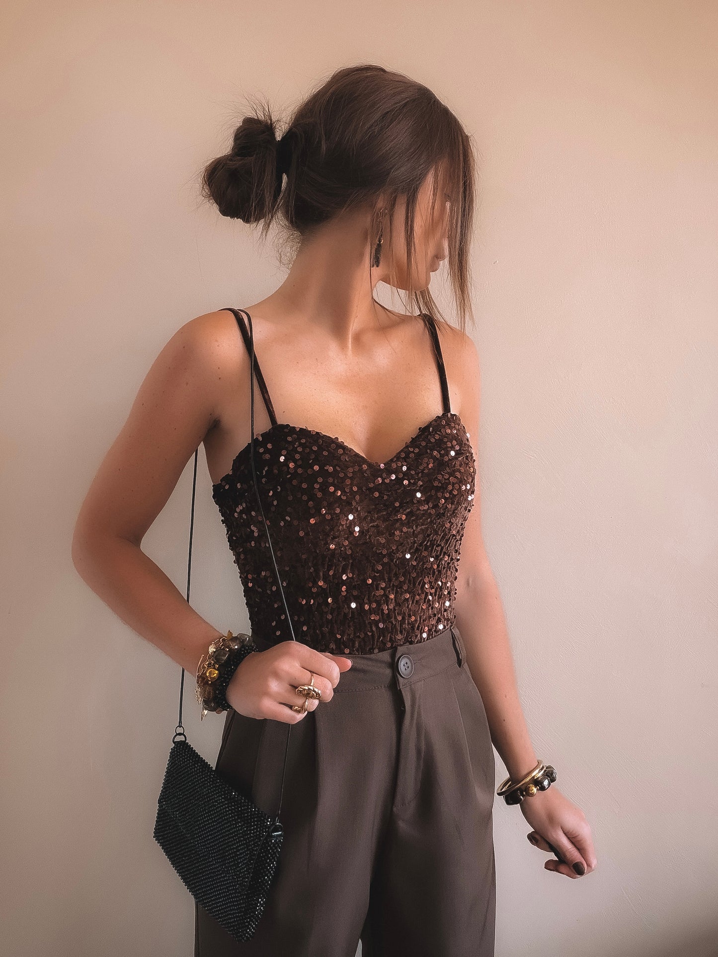 Body Louisa Sequins Marron