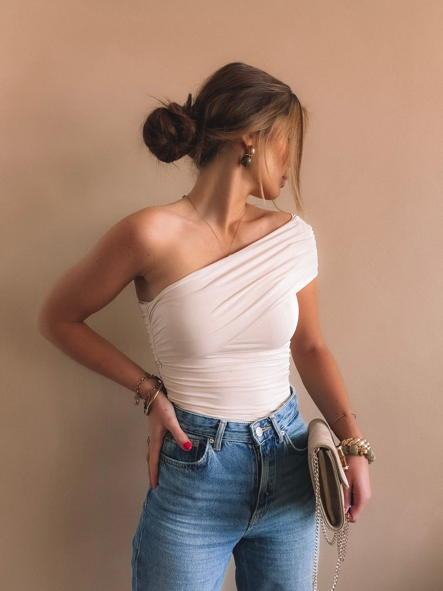 Top Asymétrique Alba Beige