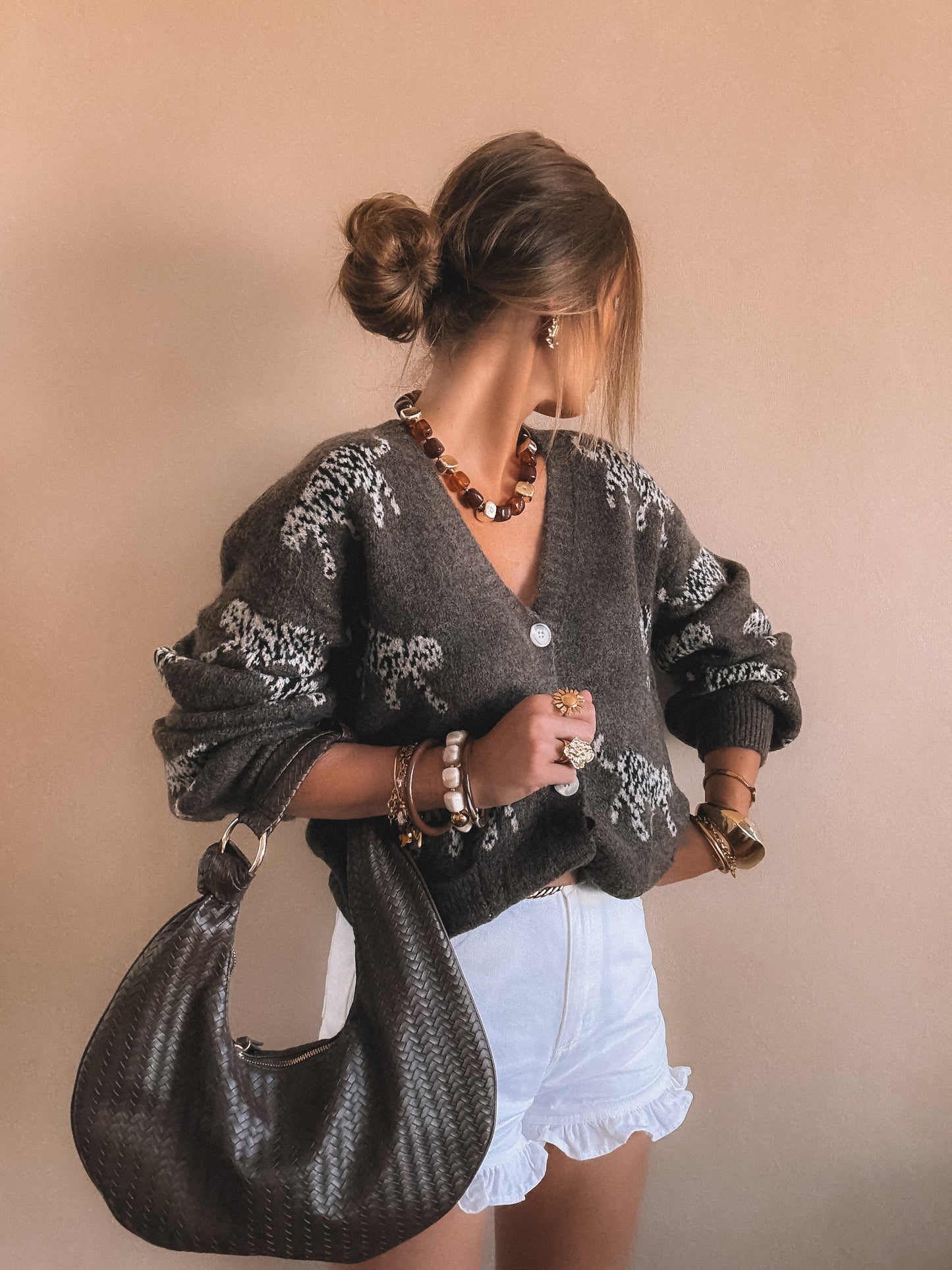 Gilet Nora Marron leopard