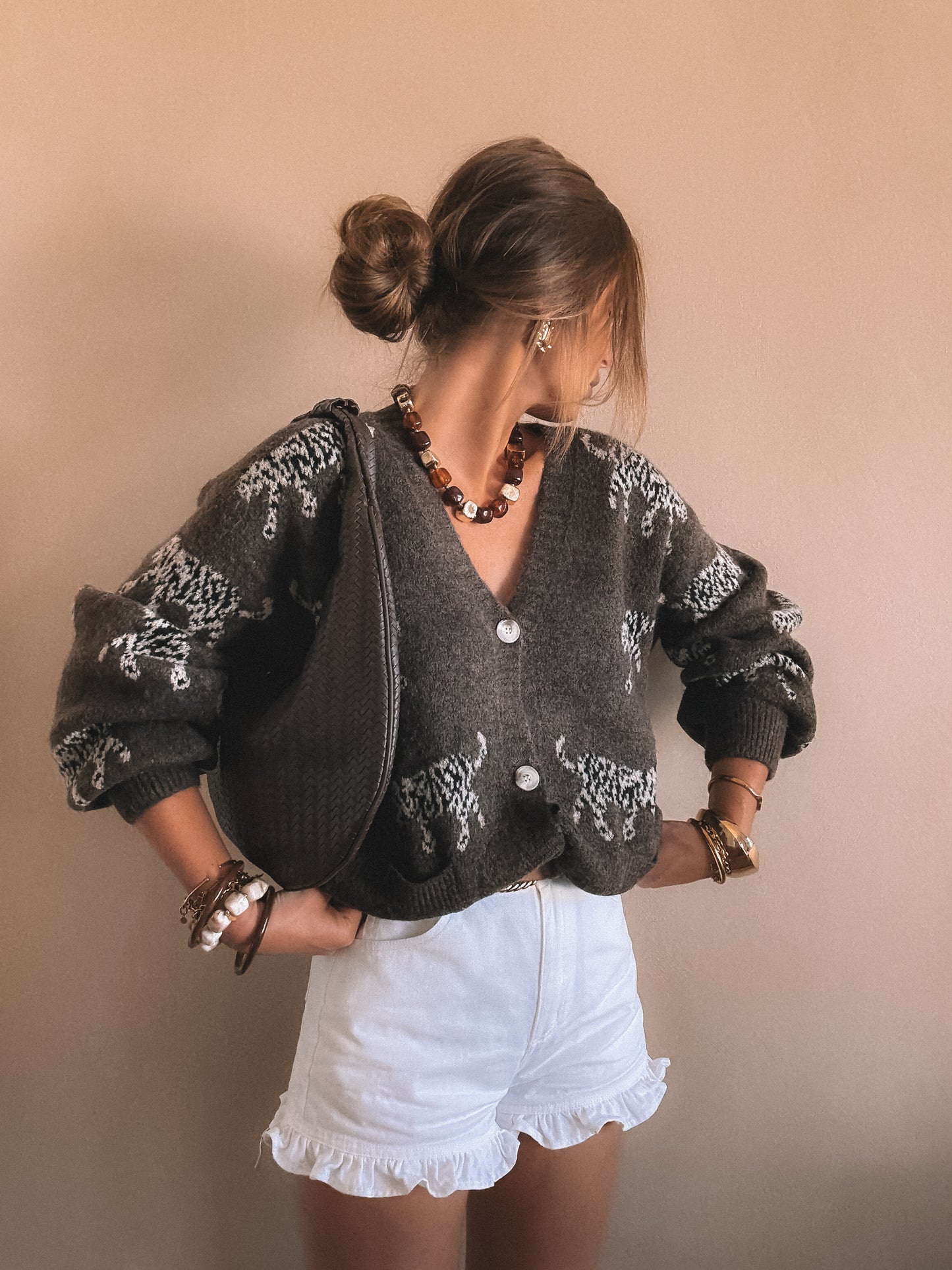 Gilet Nora Marron leopard
