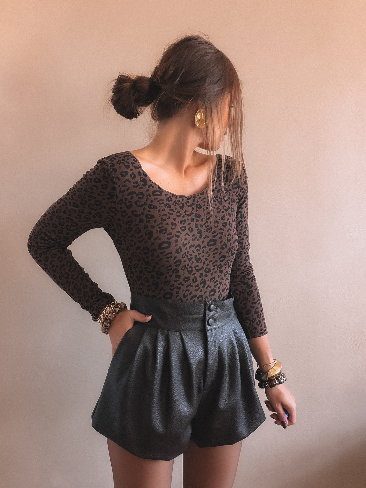 Body Esmee leopard Marron