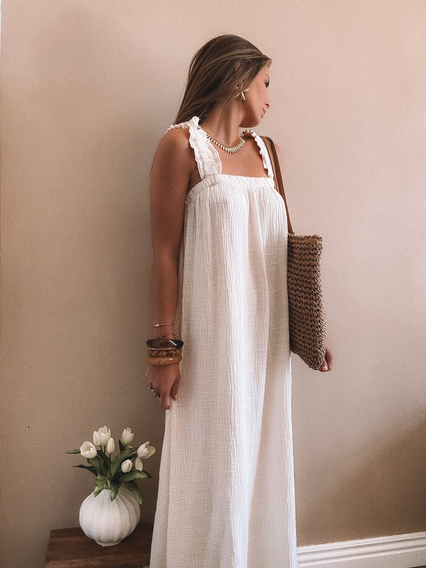 PRÉ COMMANDE - Robe Longue Alba Ecrue