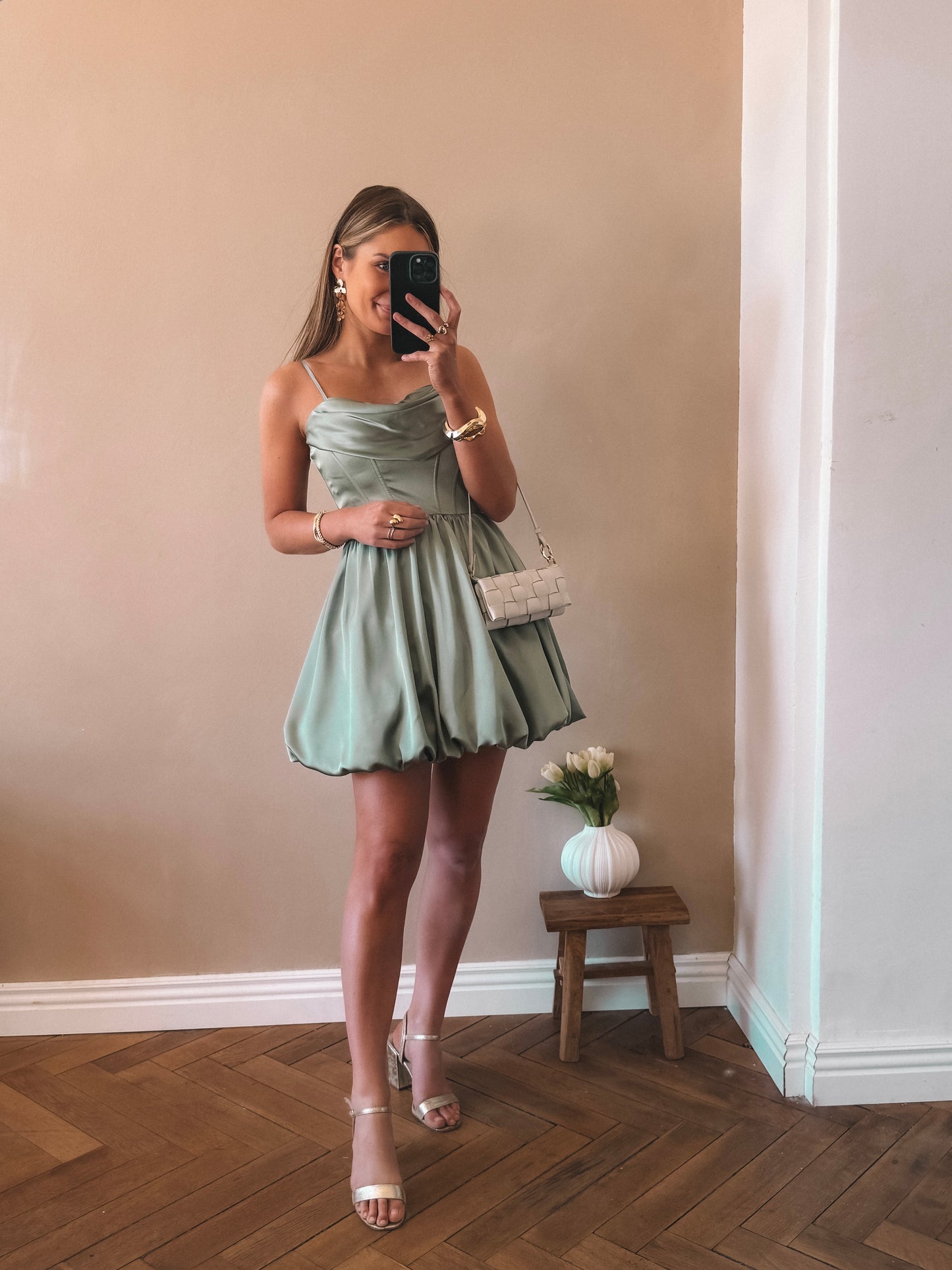 COLLECTION CEREMONIE - Robe Esmée Vert Sauge