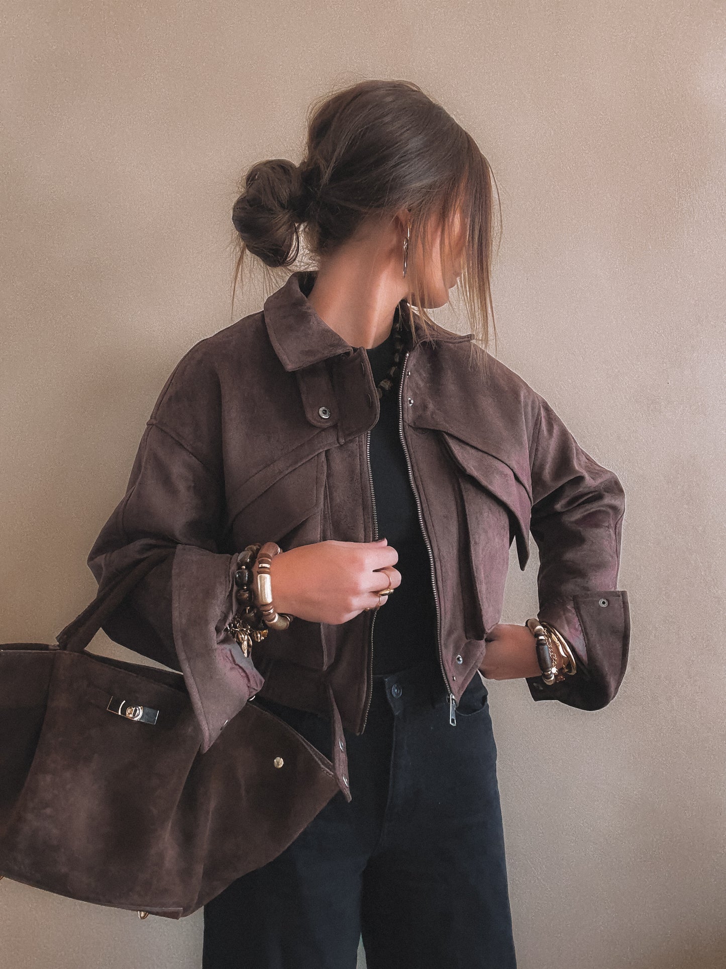 Veste Emma Marron Suédine