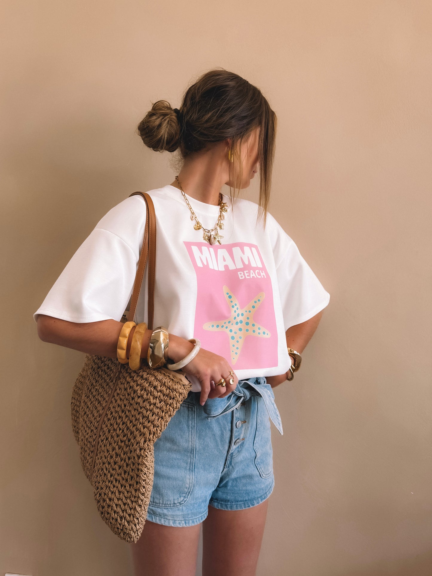 T-Shirt Miami Star Blanc