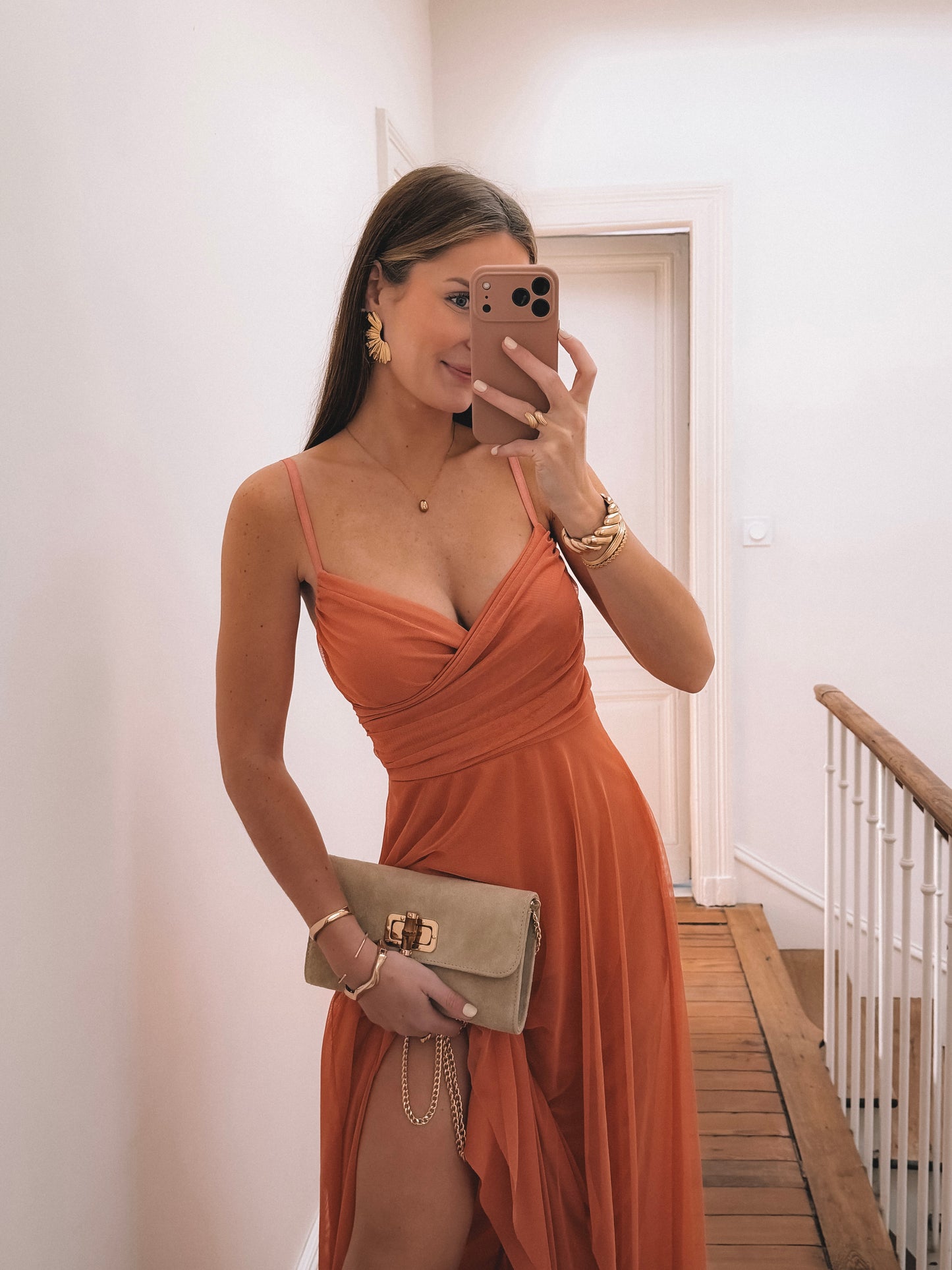 COLLECTION CEREMONIE - Robe LONGUE Talia Terracotta