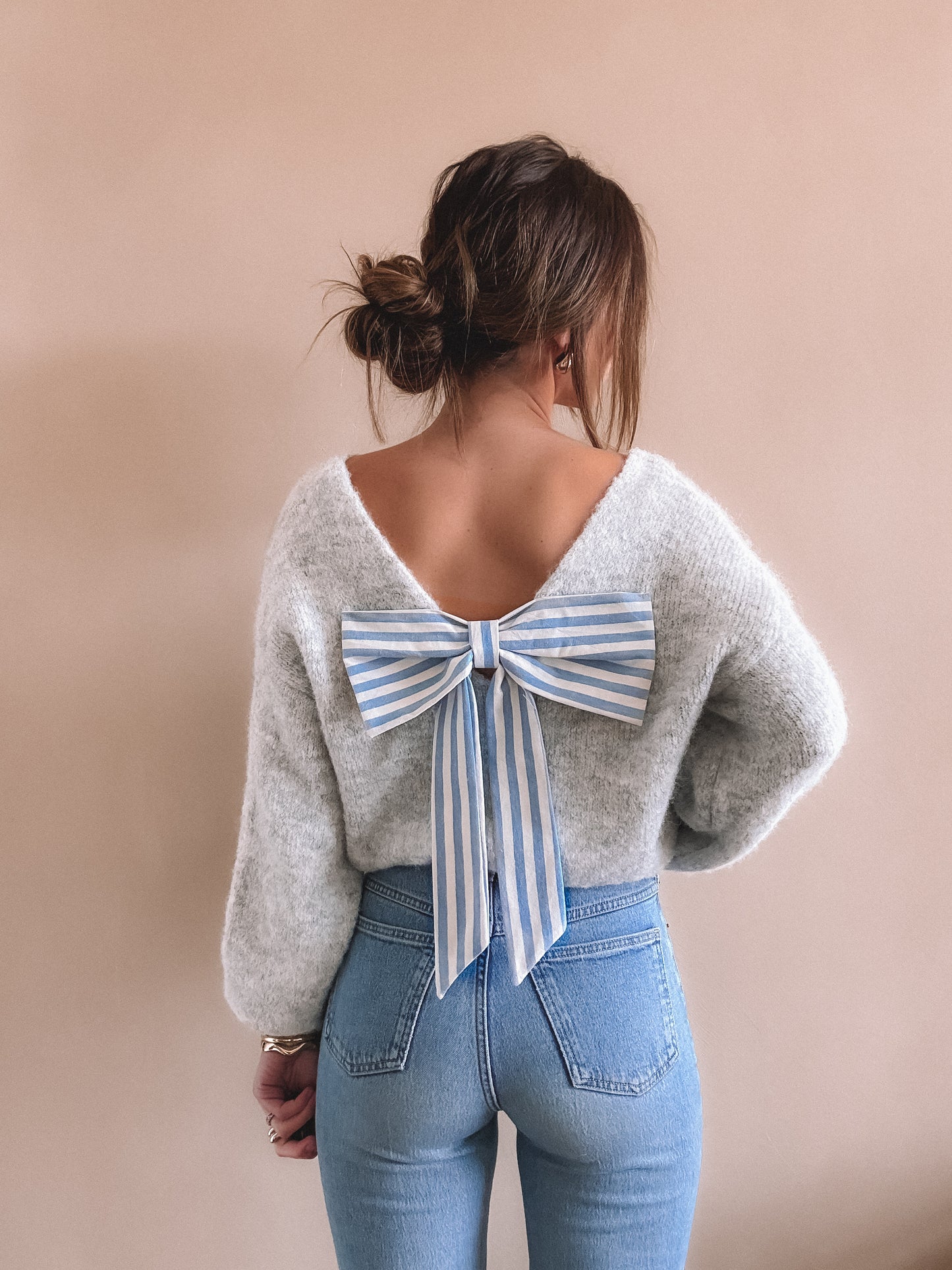 Pull Béa gris dos nu