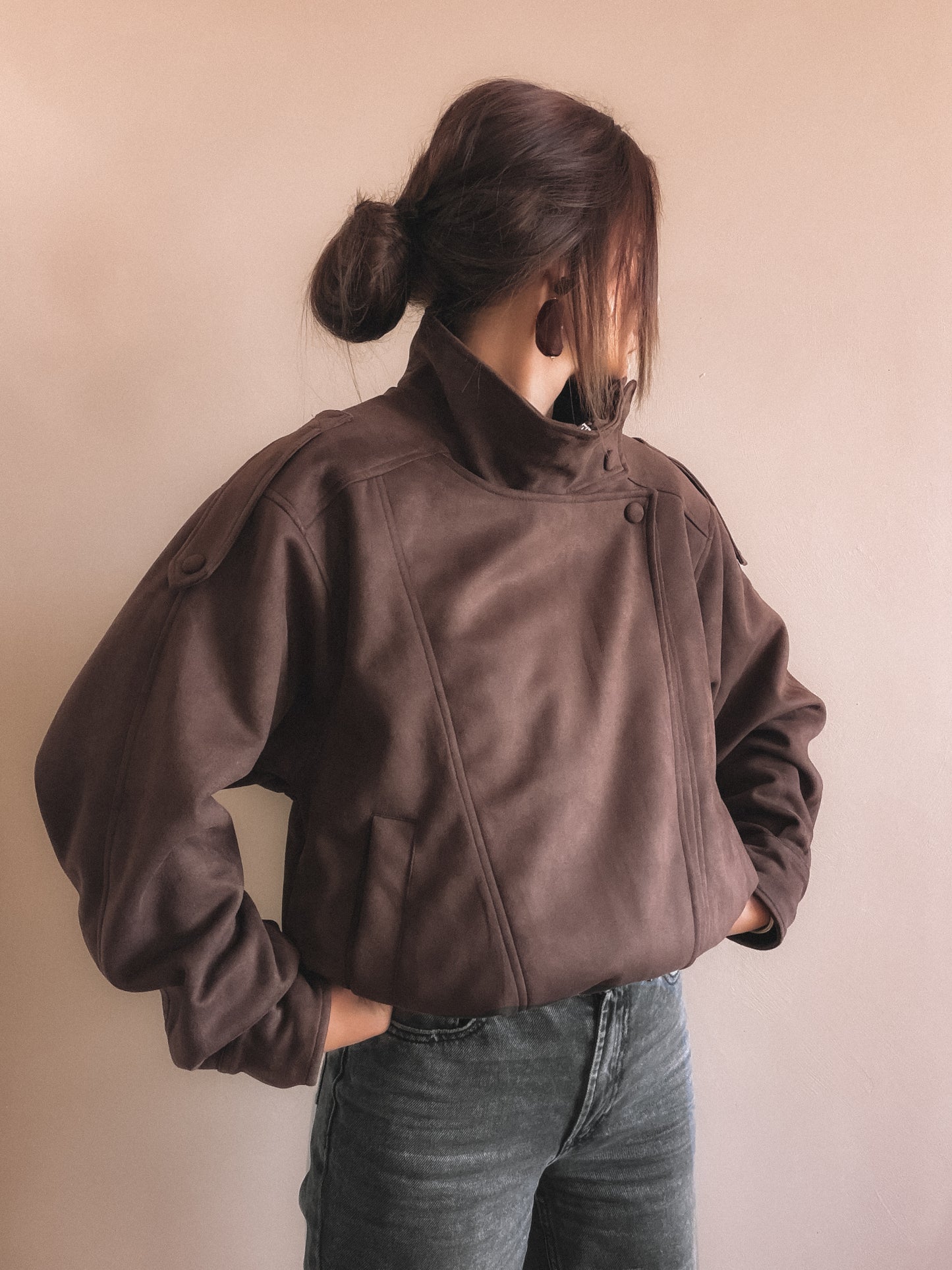 Veste Aren Suédine Marron