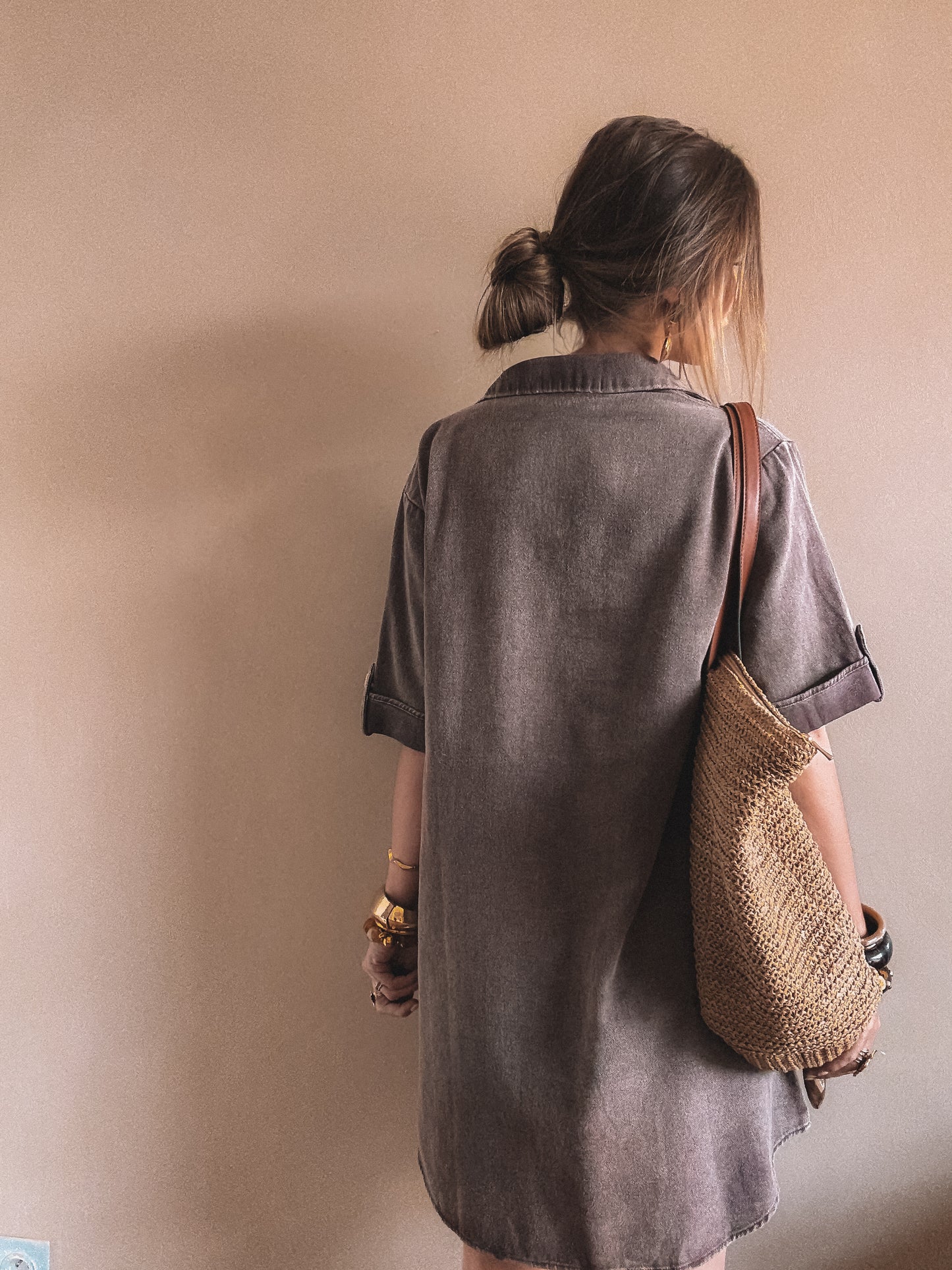 Robe en jean Tara Marron