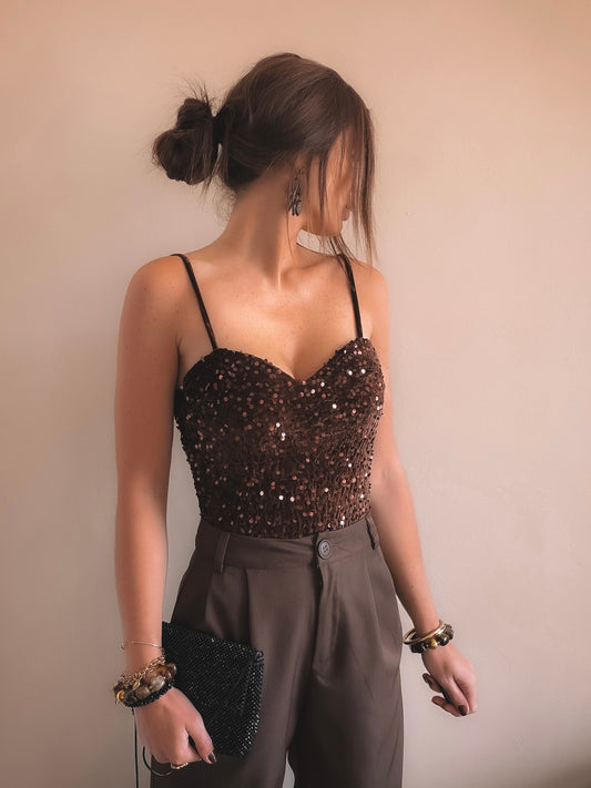 Body Louisa Sequins Marron