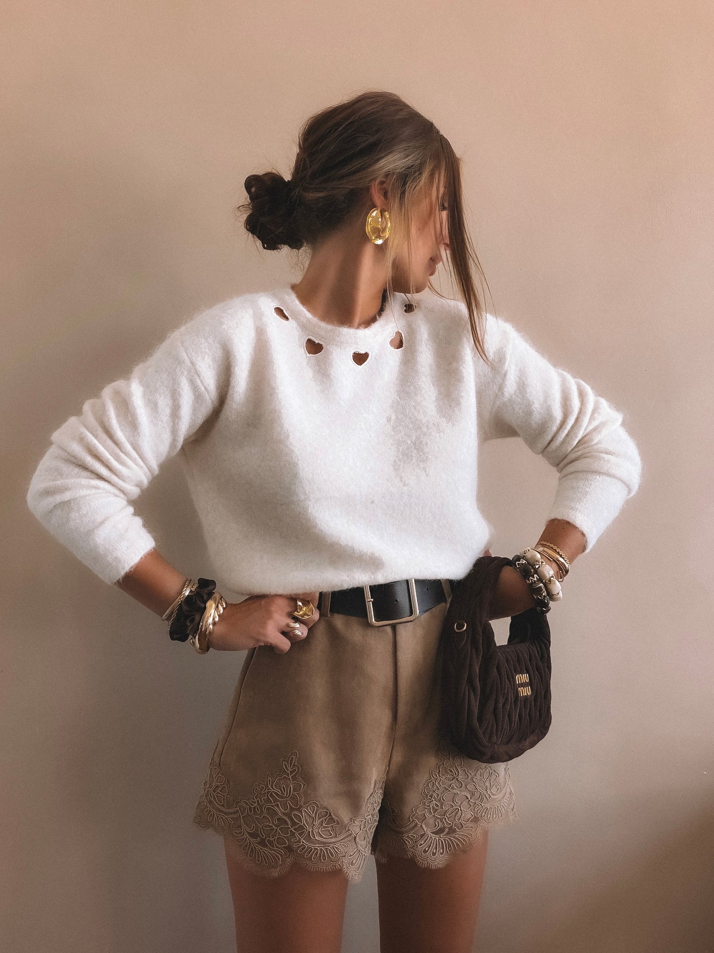 Short Taupe en suédine Cassie
