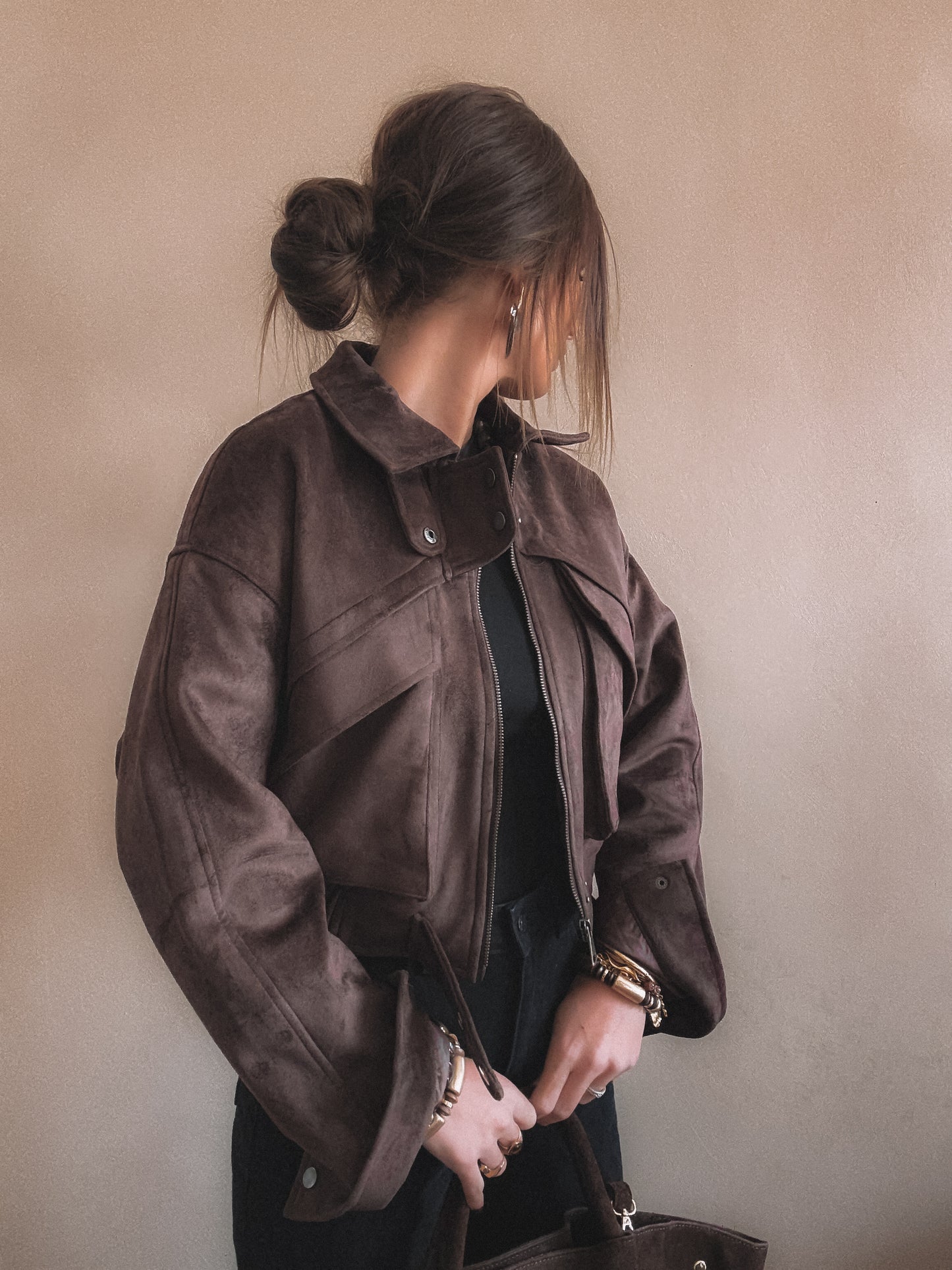 Veste Emma Marron Suédine