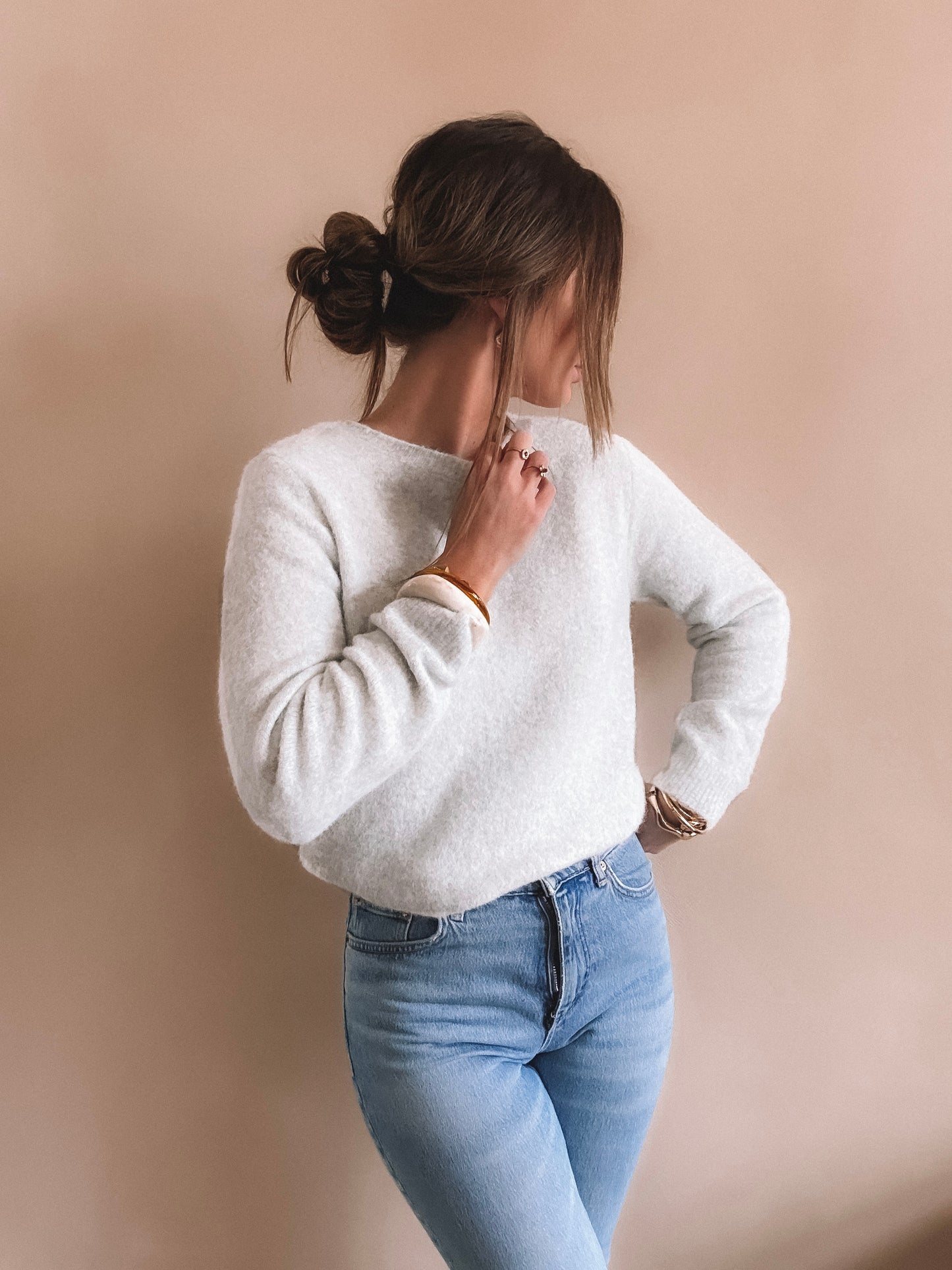 Pull Alia gris dos nu