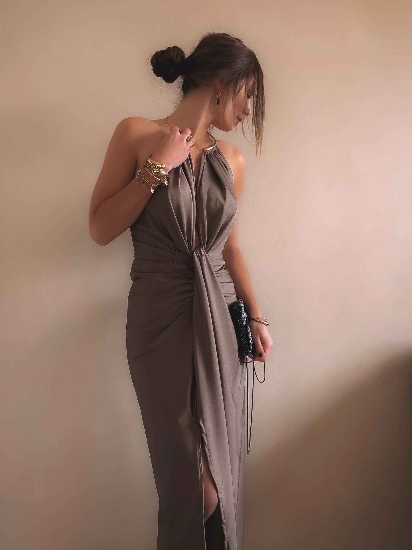 Robe Dos Nu Luna Taupe