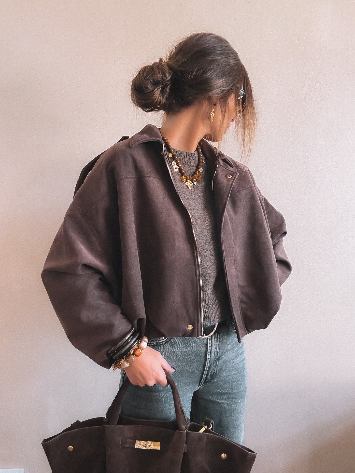 Veste Alix Suédine Marron