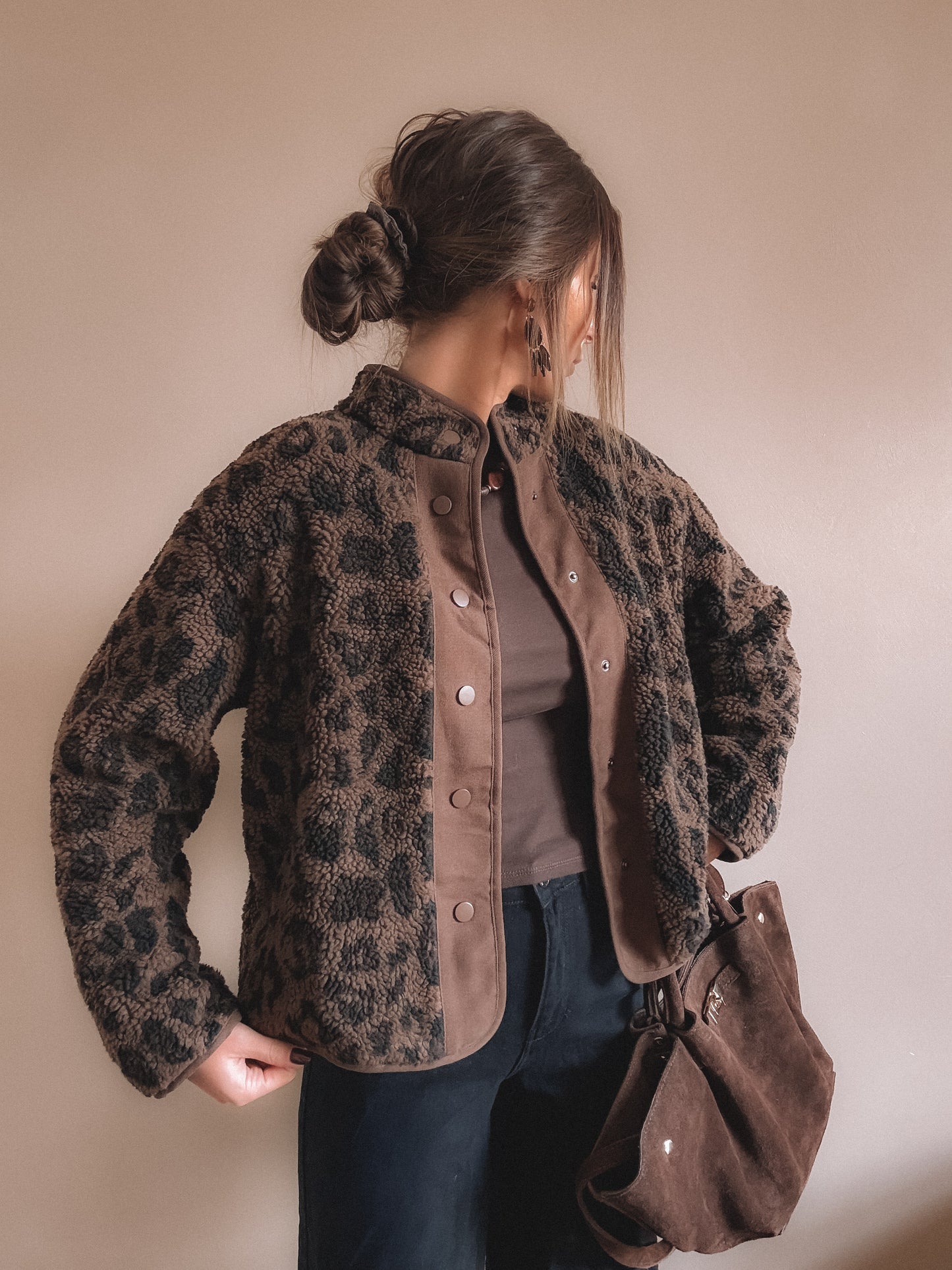 Manteau Maya Léopard Marron